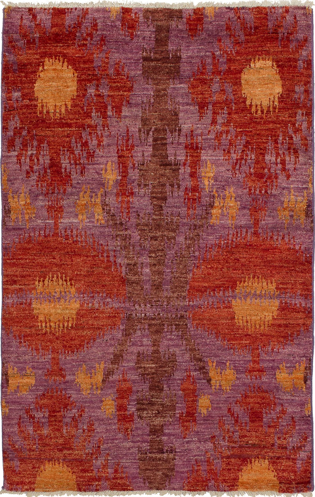 Hand-knotted Shalimar Dark Copper, Violet Wool Rug 4'0" x 6'1" Size: 4'0" x 6'1"  