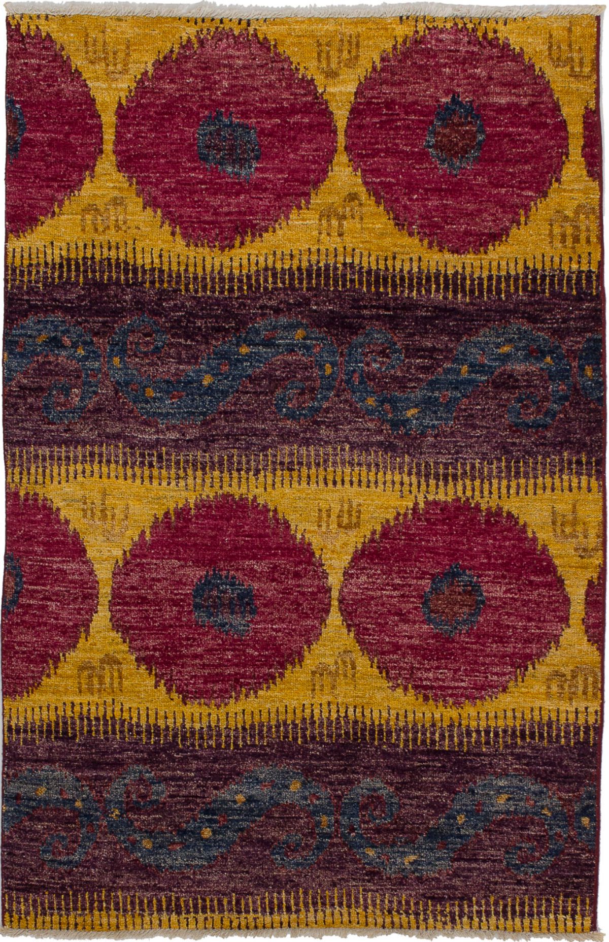 Hand-knotted Shalimar Dark Red, Purple Wool Rug 4'0" x 6'2" Size: 4'0" x 6'2"  