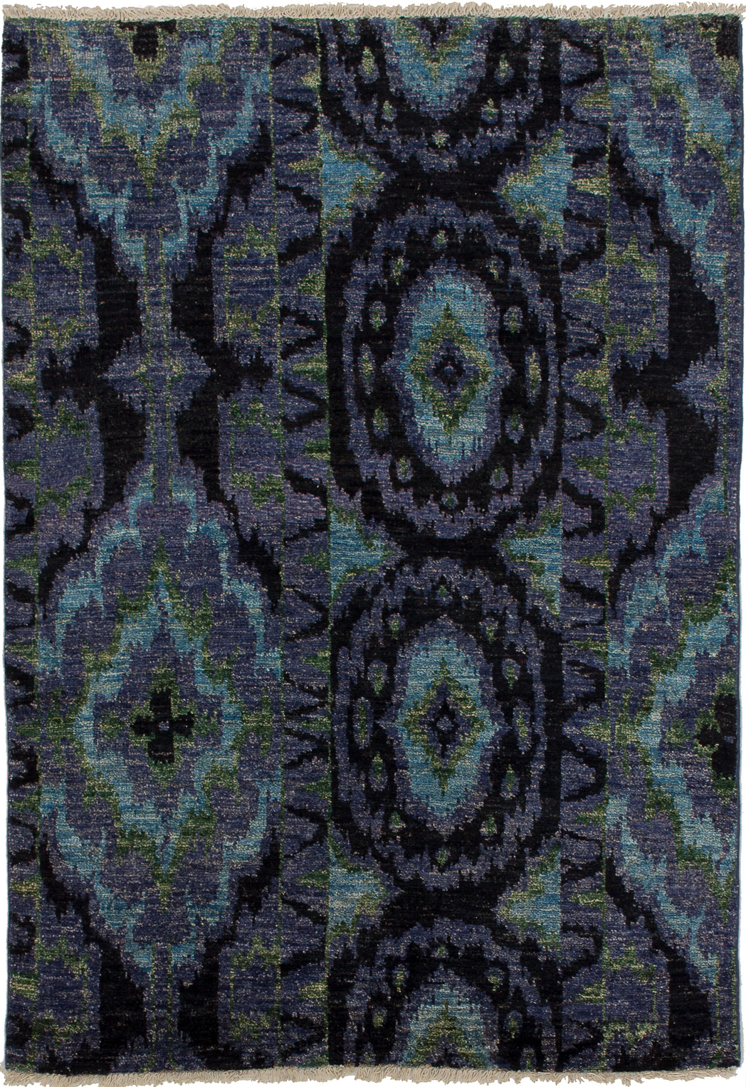 Hand-knotted Shalimar Purple Wool Rug 4'1" x 5'9" Size: 4'1" x 5'9"  