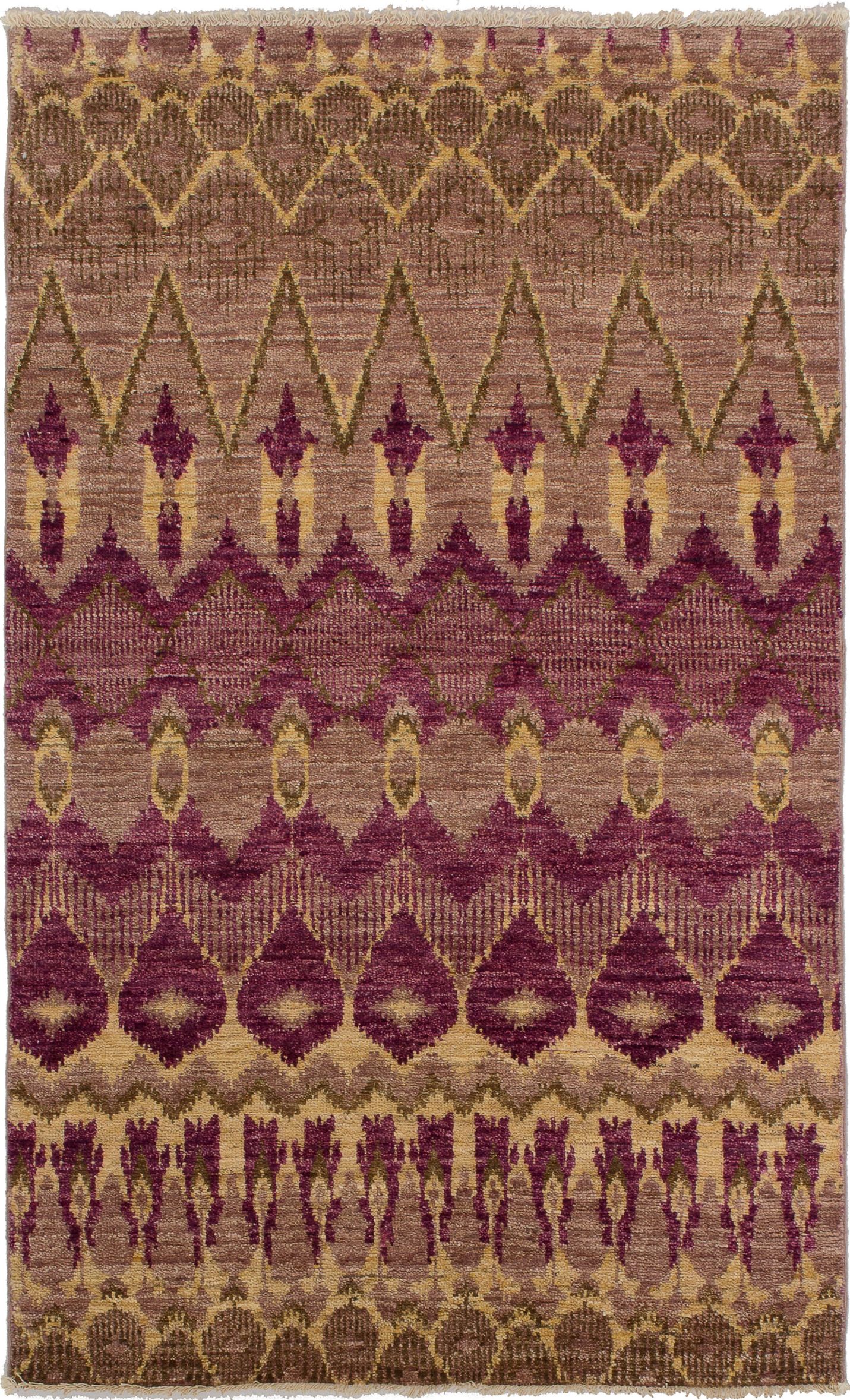 Hand-knotted Shalimar Dark Burgundy Wool Rug 4'0" x 6'6" Size: 4'0" x 6'6"  