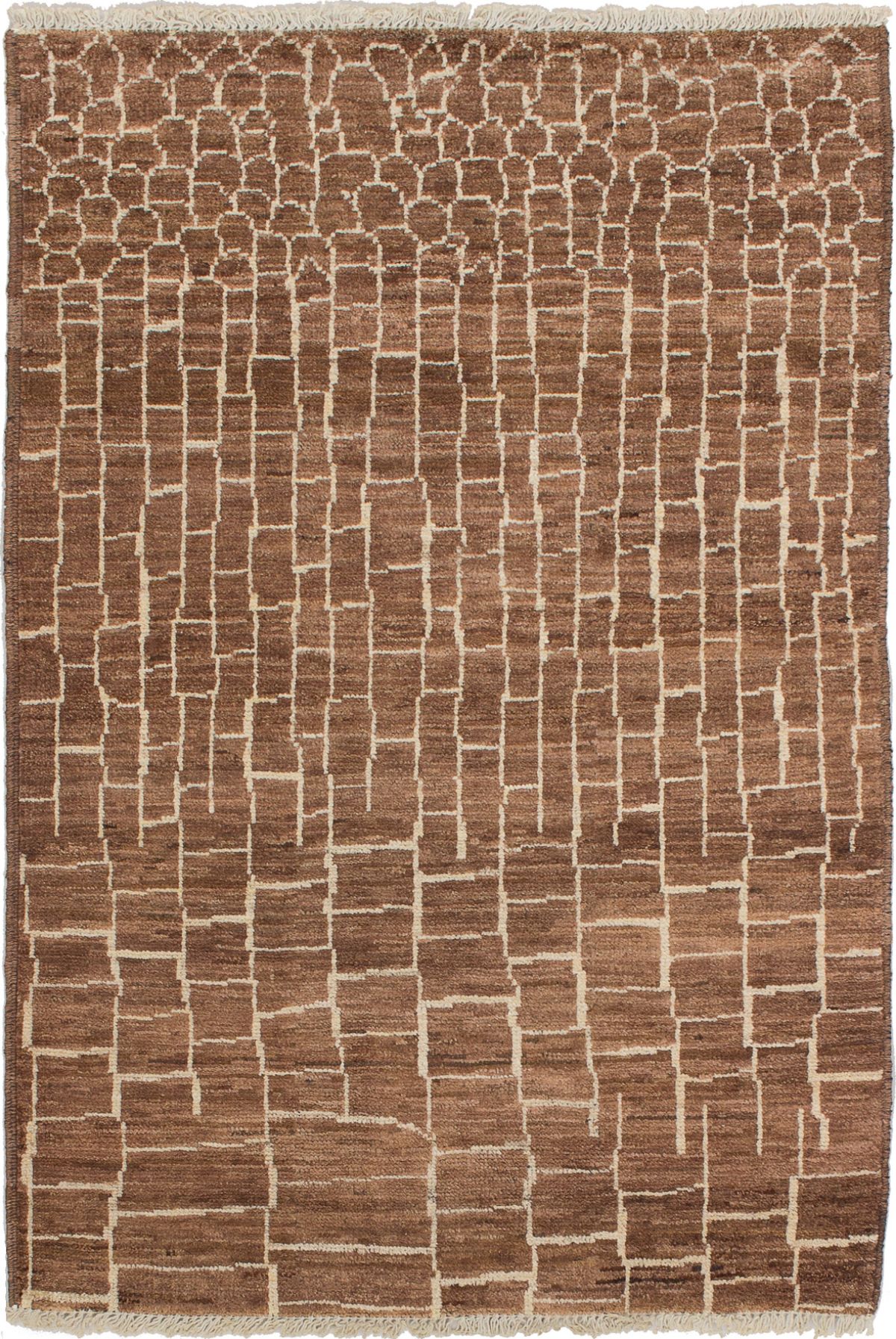Hand-knotted Shalimar Brown Wool Rug 4'0" x 5'9" Size: 4'0" x 5'9"  