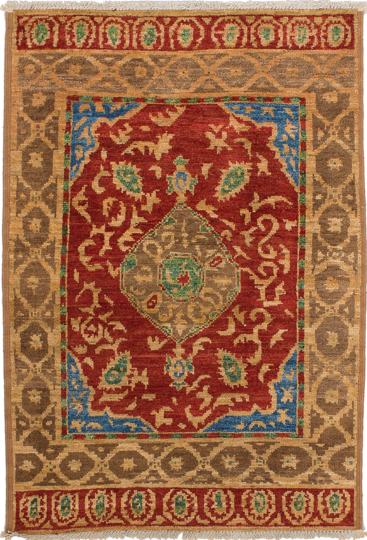 Hand-knotted Shalimar Dark Red Wool Rug 4'2" x 6'2" Size: 4'2" x 6'2"  