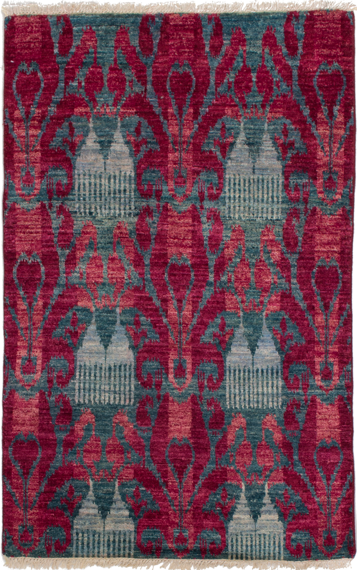 Hand-knotted Shalimar Dark Red Wool Rug 3'10" x 6'0" Size: 3'10" x 6'0"  