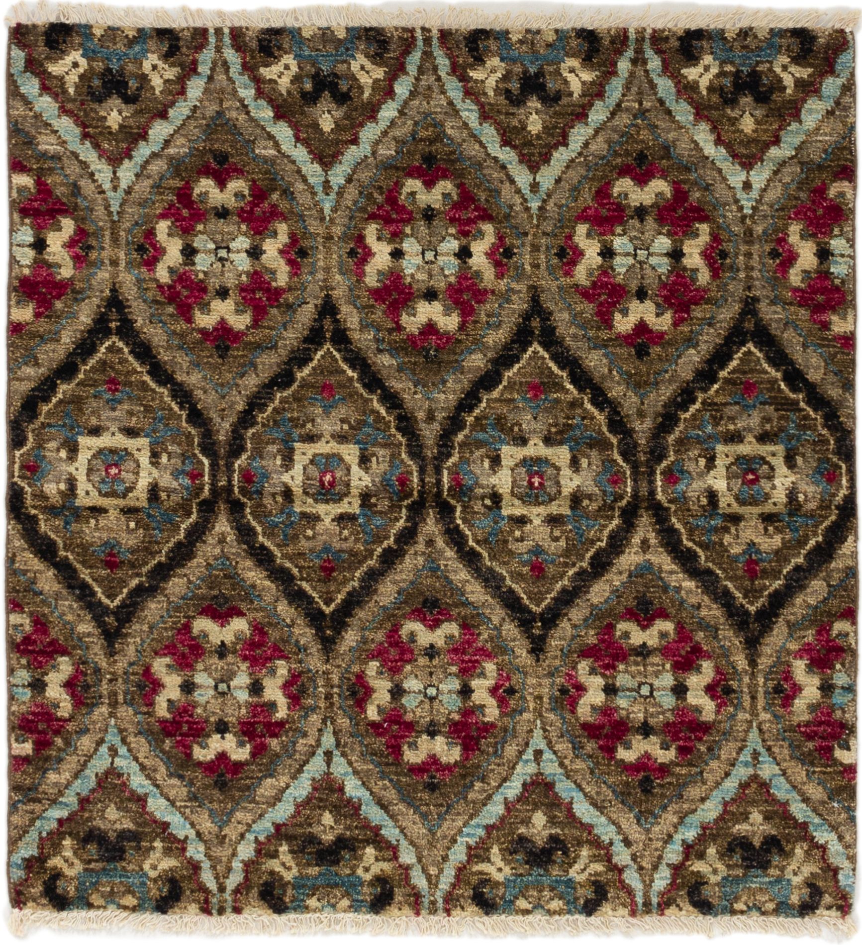 Hand-knotted Shalimar Dark Copper, Light Brown Wool Rug 4'0" x 4'1" Size: 4'0" x 4'1"  
