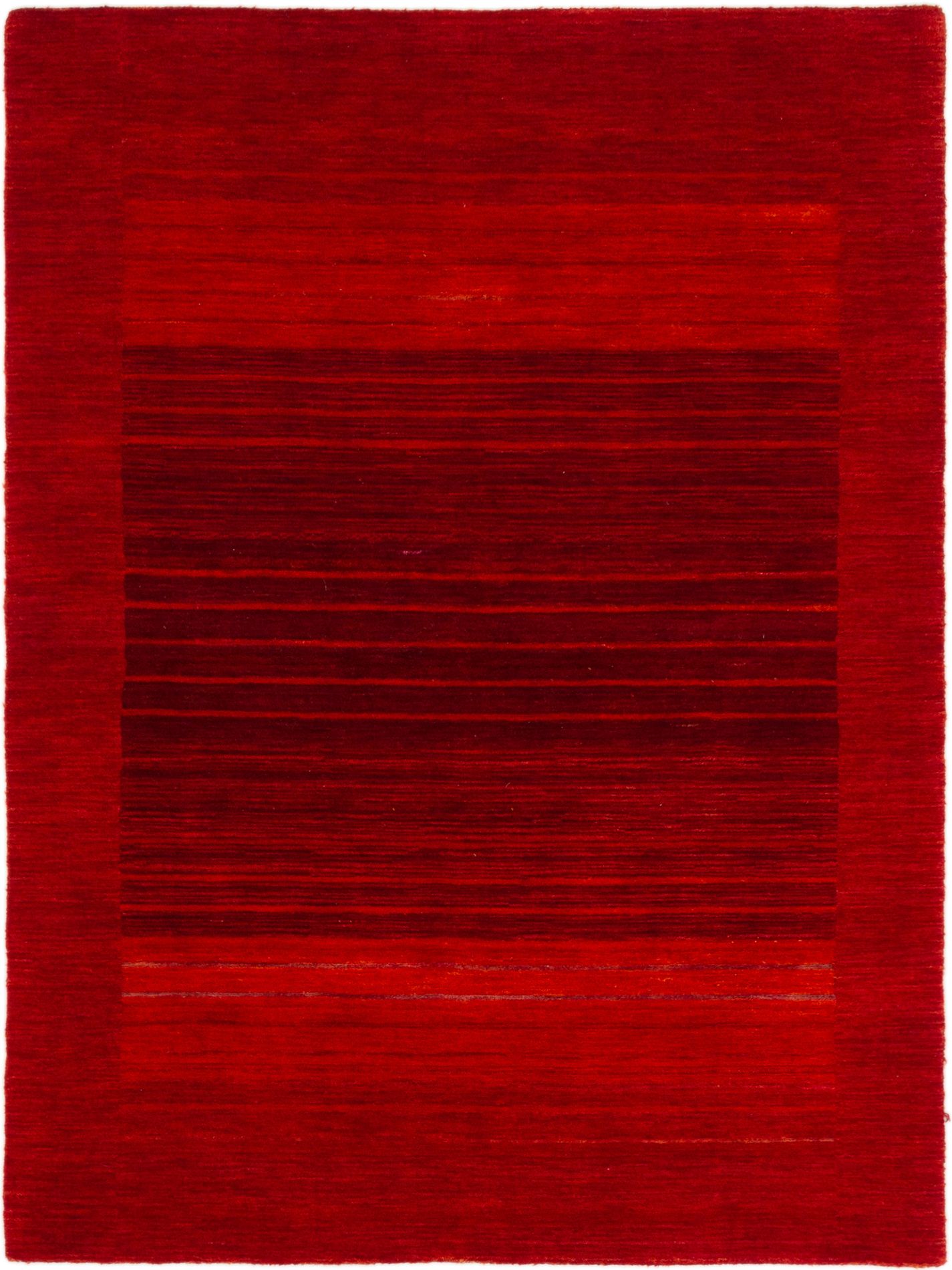 Hand-knotted Luribaft Gabbeh Riz Dark Red Wool Rug 4'1" x 5'7" Size: 4'1" x 5'7"  