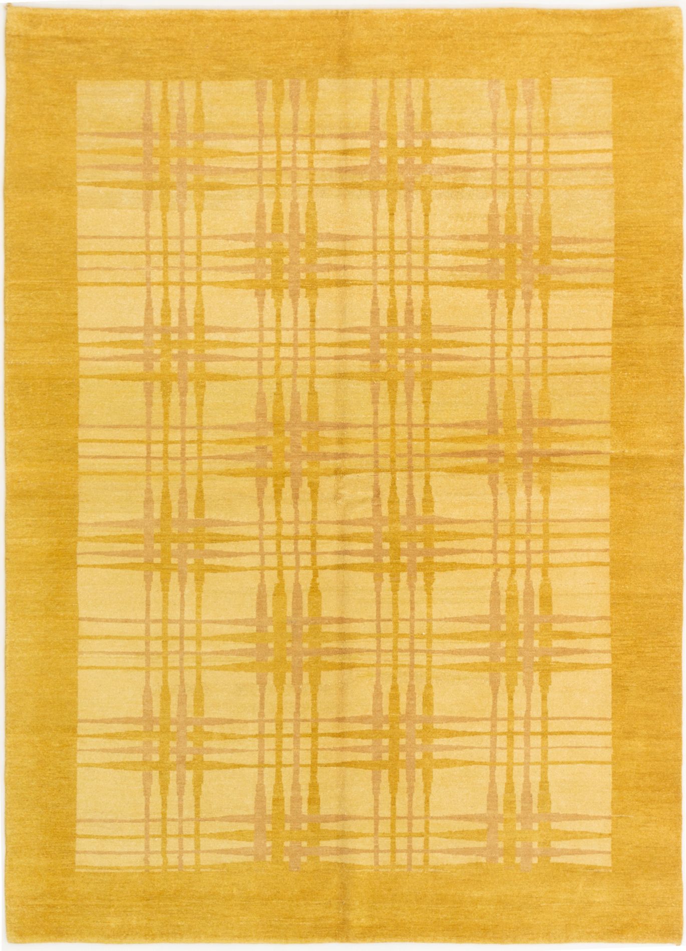 Hand-knotted Finest Ziegler Chobi Light Gold Wool Rug 5'7" x 7'7" Size: 5'7" x 7'7"  