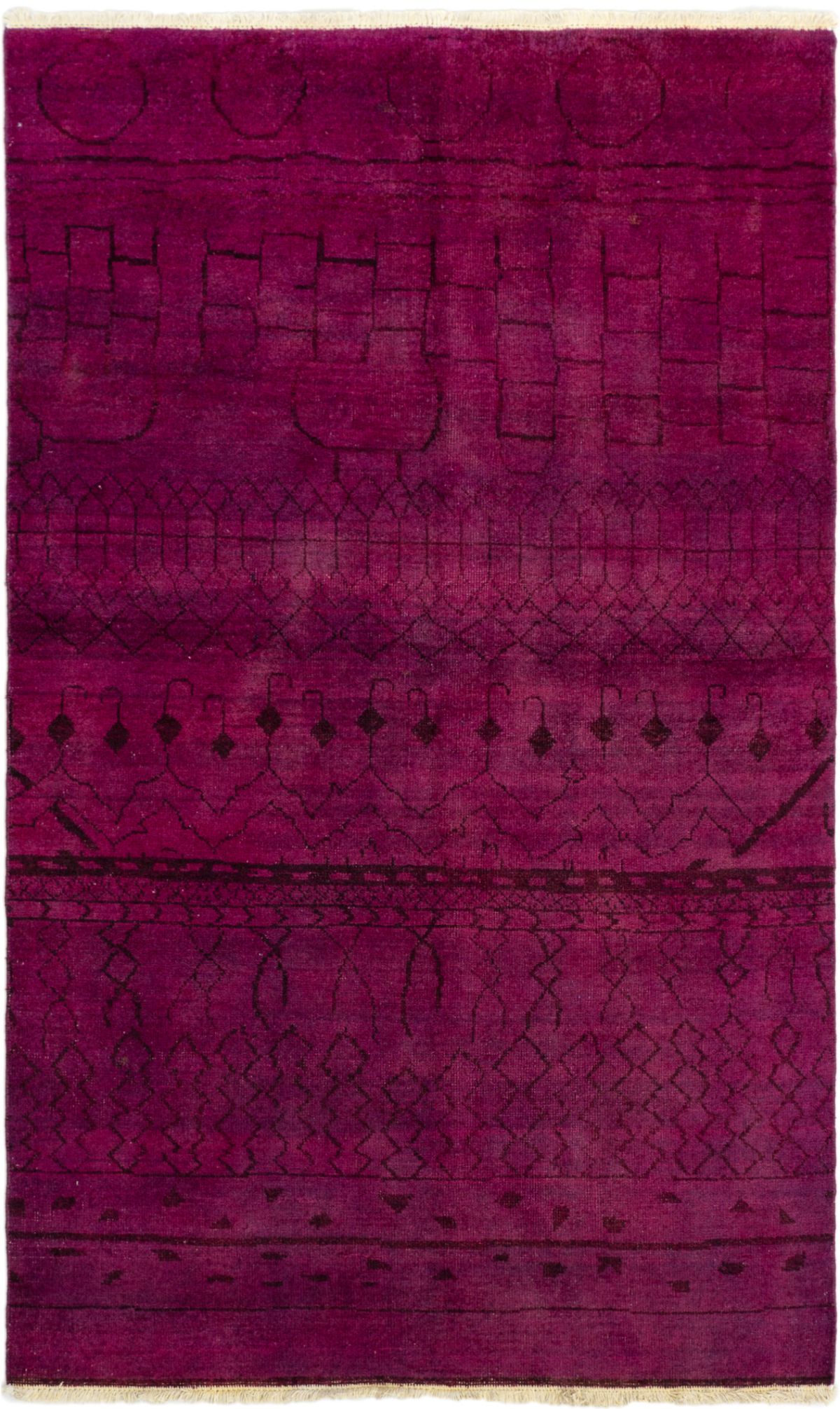 Hand-knotted Vibrance Burgundy Wool Rug 5'5" x 8'10" Size: 5'5" x 8'10"  