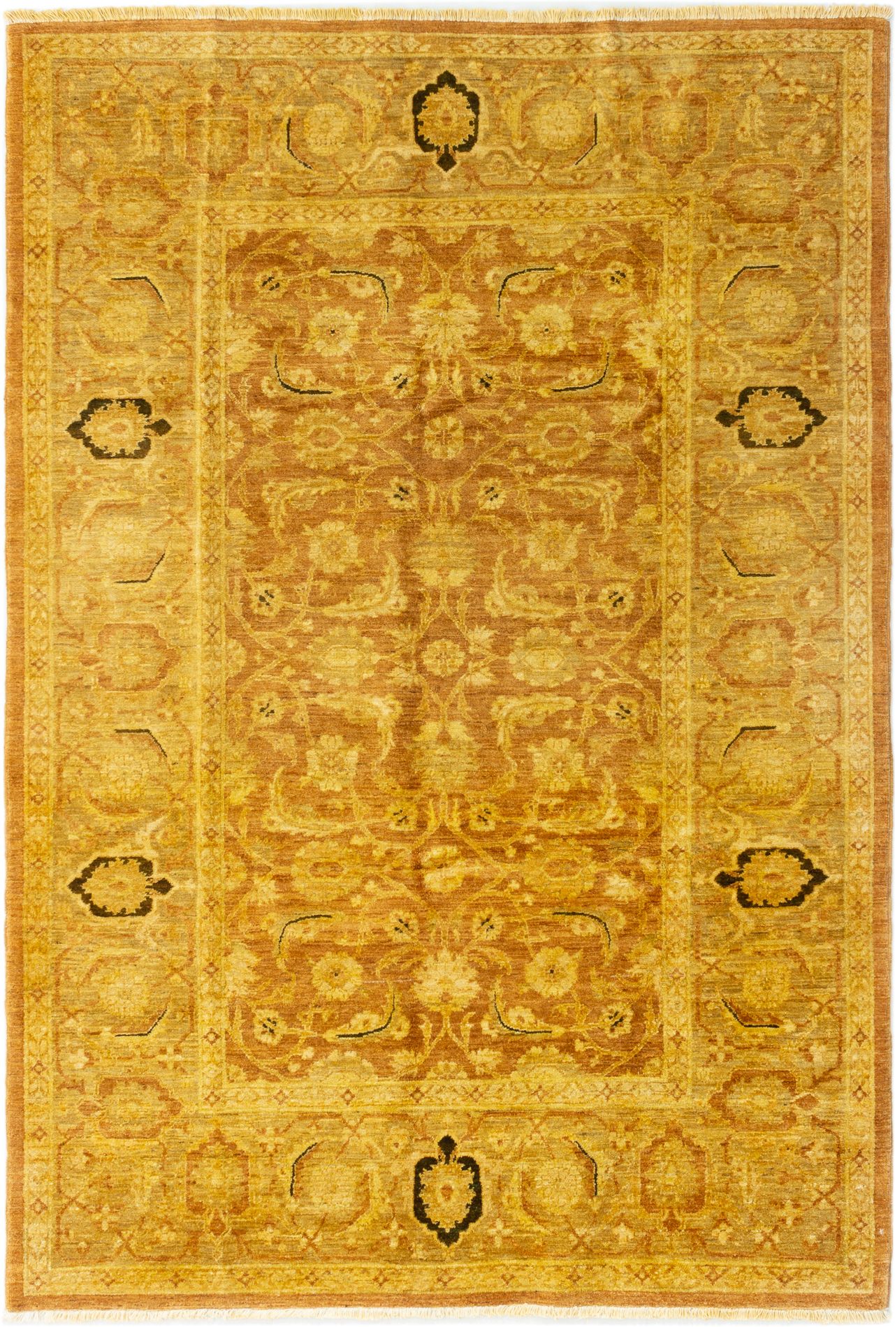 Hand-knotted Chobi Finest Dark Copper Wool Rug 6'0" x 8'10" Size: 6'0" x 8'10"  