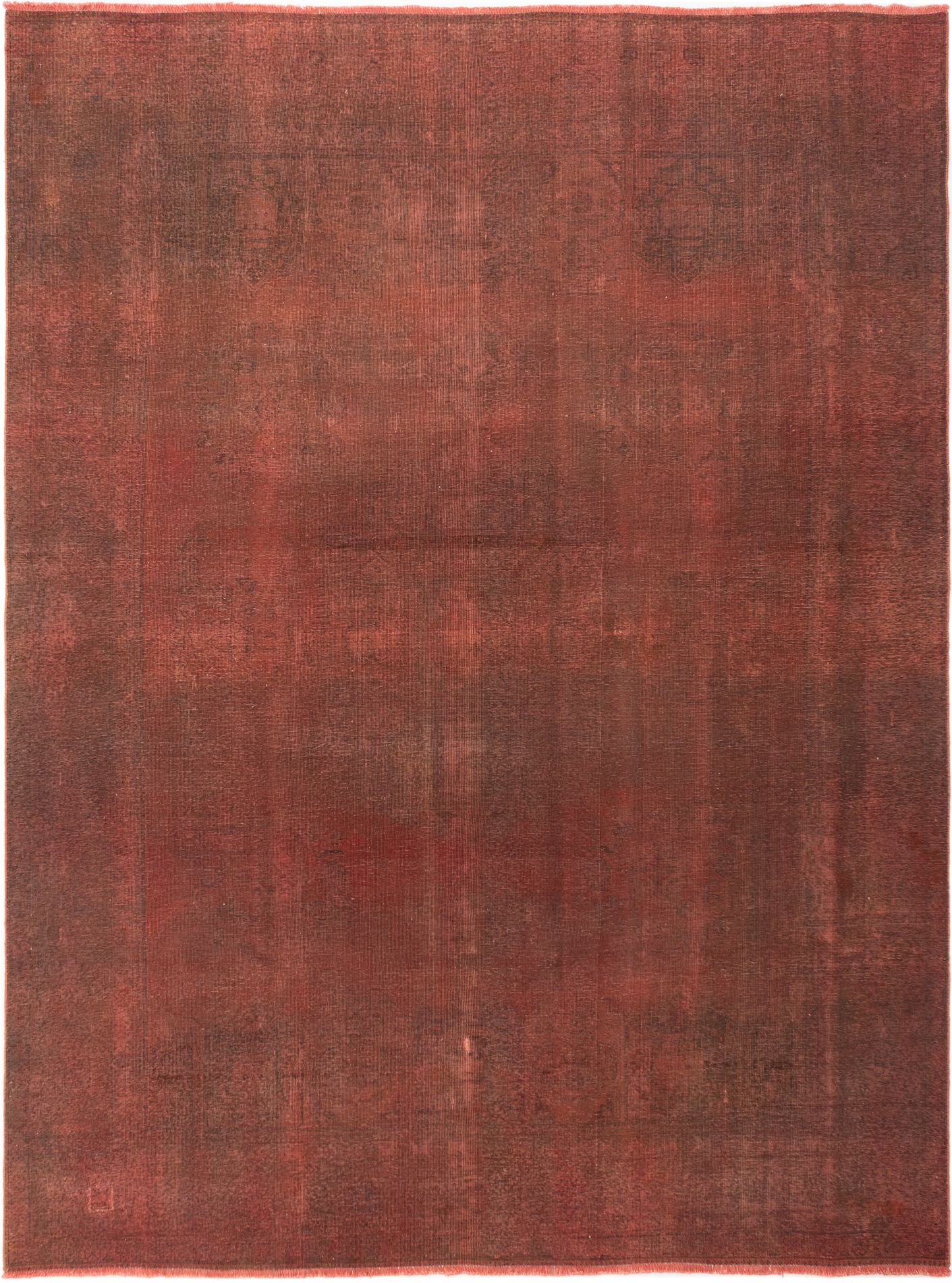 Hand-knotted Color Transition Dark Red Wool Rug 9'4" x 12'5" Size: 9'4" x 12'5"  