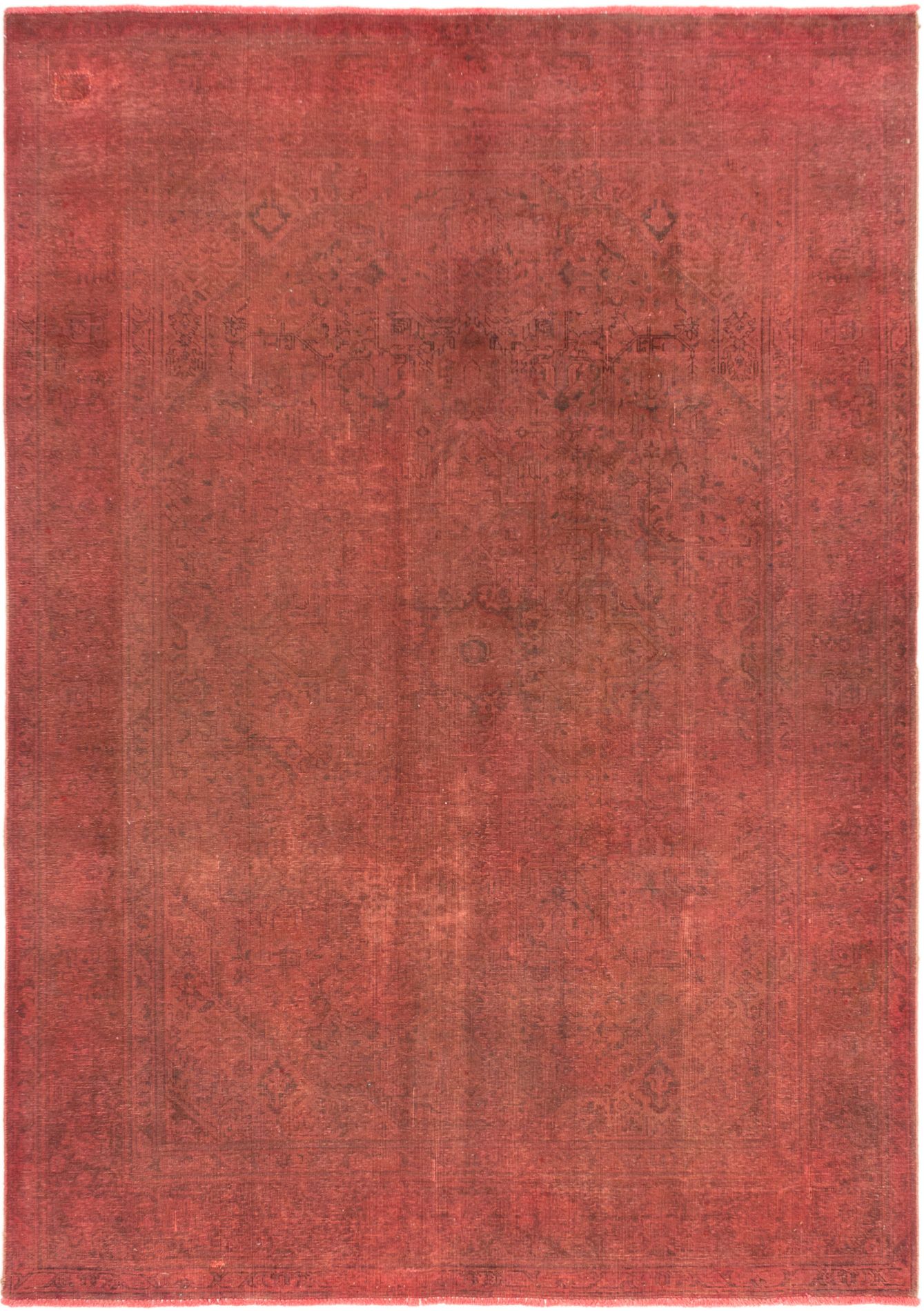 Hand-knotted Color Transition Dark Pink Wool Rug 7'11" x 11'2" Size: 7'11" x 11'2"  