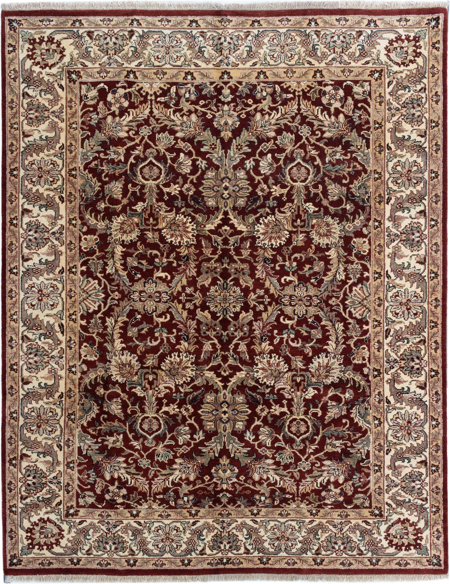Hand-knotted Sultanabad Dark Red Wool Rug 8'1" x 10'4" Size: 8'1" x 10'4"  