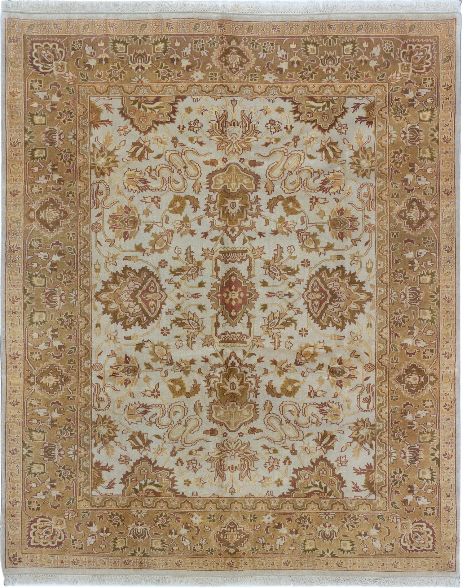 Hand-knotted Sultanabad Cream Wool Rug 8'1" x 9'9" Size: 8'1" x 9'9"  