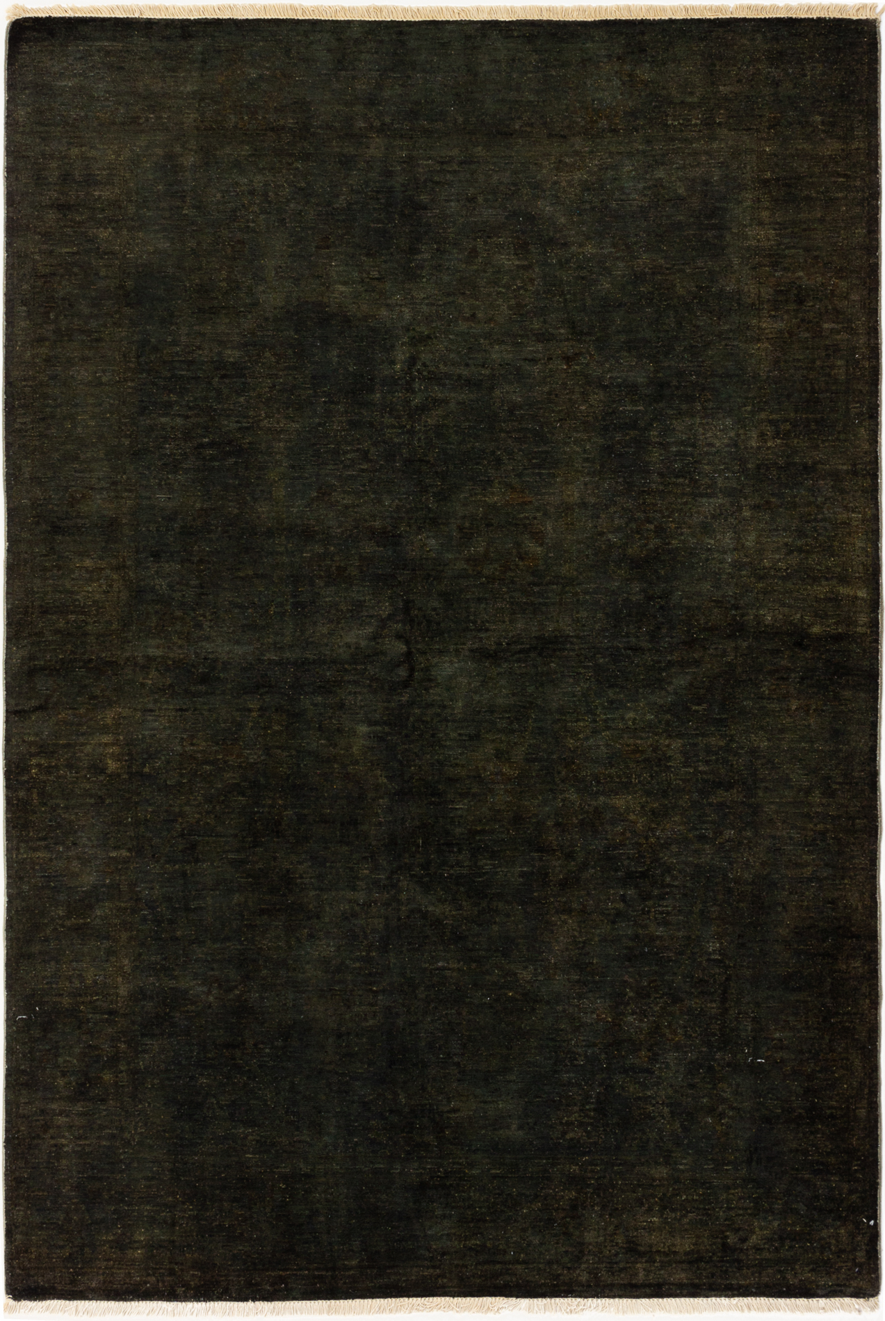 Hand-knotted Color transition Dark Brown Wool Rug 6'0" x 8'9" Size: 6'0" x 8'9"  