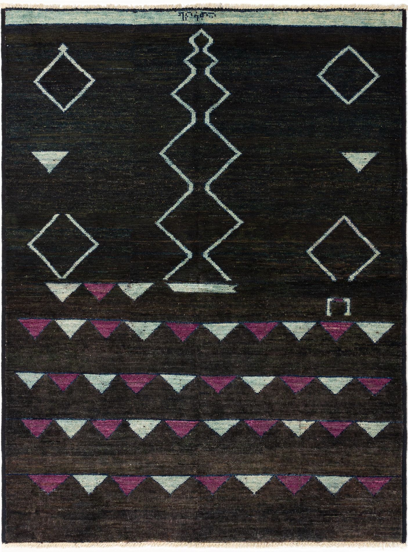 Hand-knotted Shalimar Dark Brown Wool Rug 6'5" x 8'8" Size: 6'5" x 8'8"  