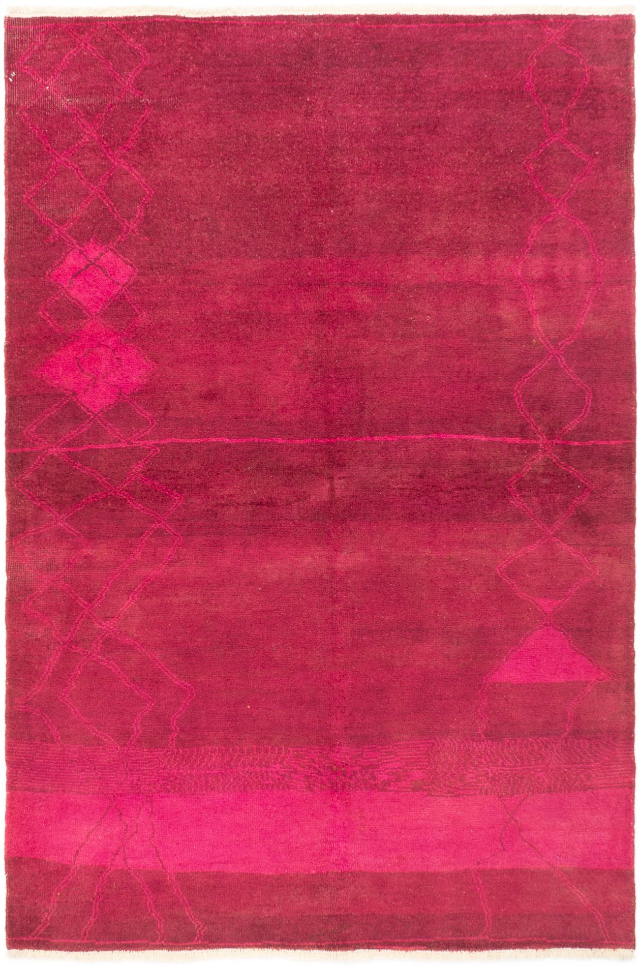 Hand-knotted Vibrance Dark Red Wool Rug 6'1" x 8'9" Size: 6'1" x 8'9"  