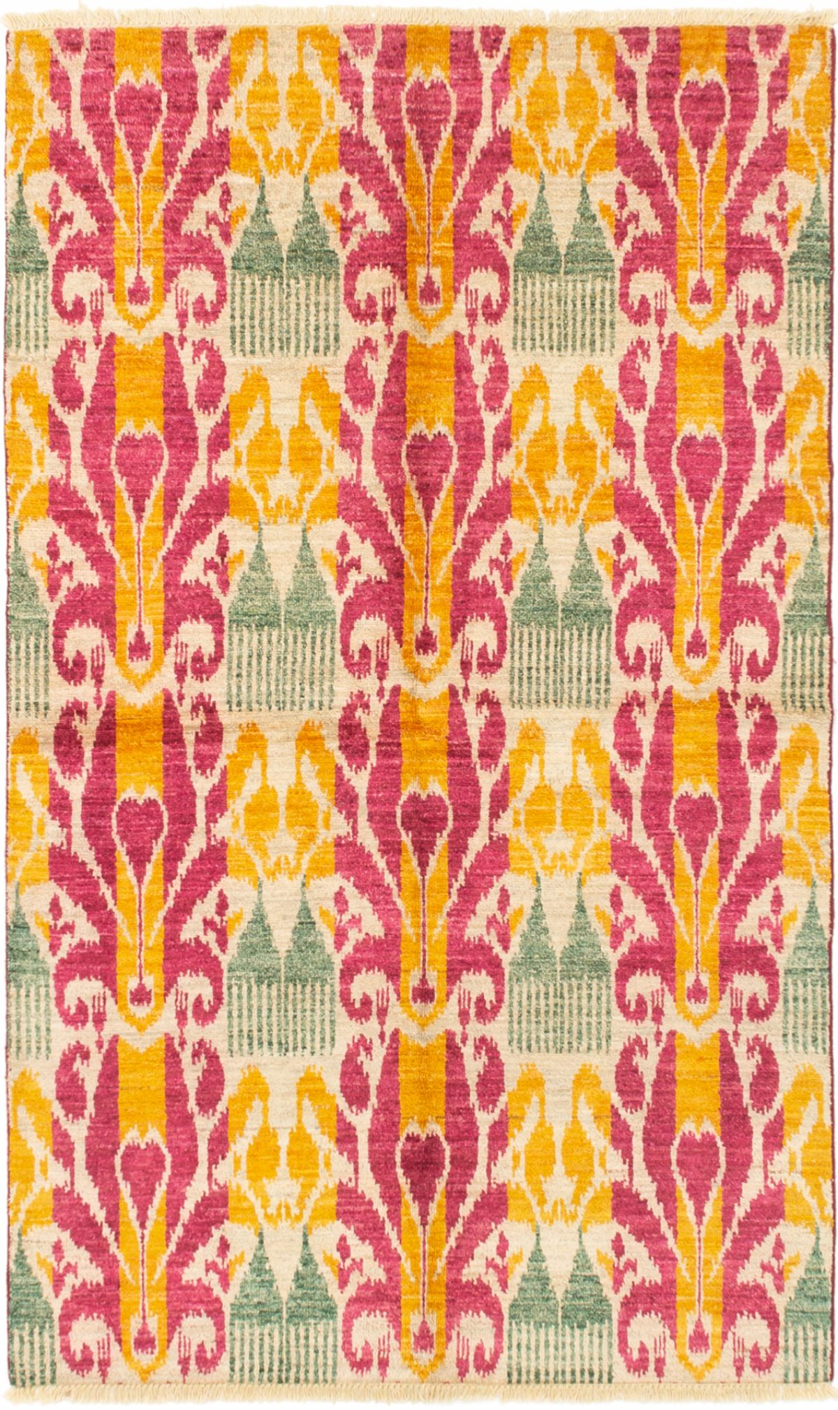 Hand-knotted Shalimar Dark Pink Wool Rug 5'0" x 8'3" Size: 5'0" x 8'3"  