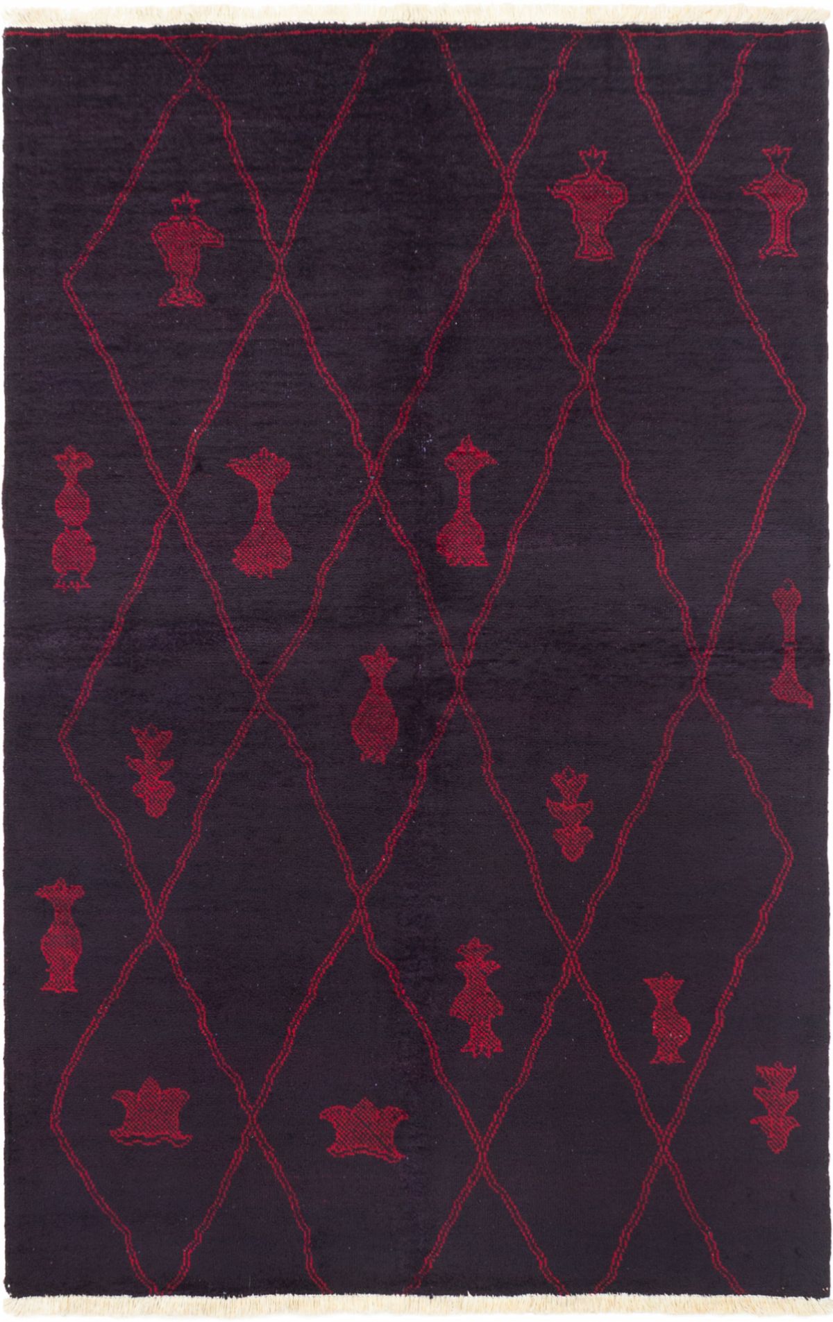 Hand-knotted Vibrance Dark Burgundy Wool Rug 5'10" x 8'10" Size: 5'10" x 8'10"  