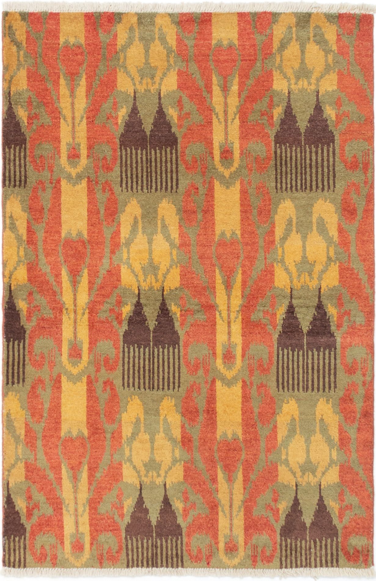 Hand-knotted Shalimar Copper Wool Rug 4'0" x 6'0"  Size: 4'0" x 6'0"  