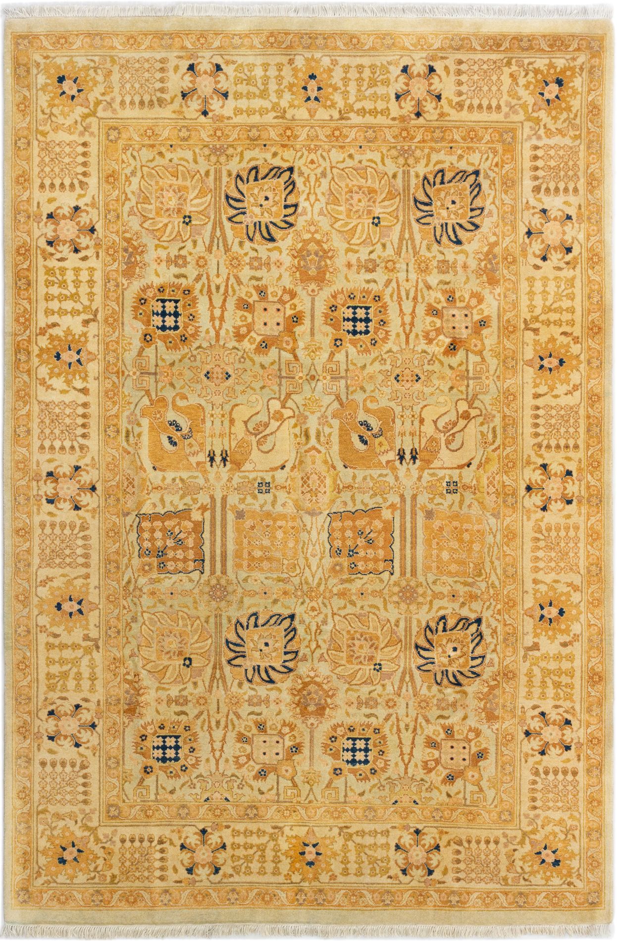 Hand-knotted Peshawar Finest Copper Wool Rug 6'2" x 9'5" Size: 6'2" x 9'5"  