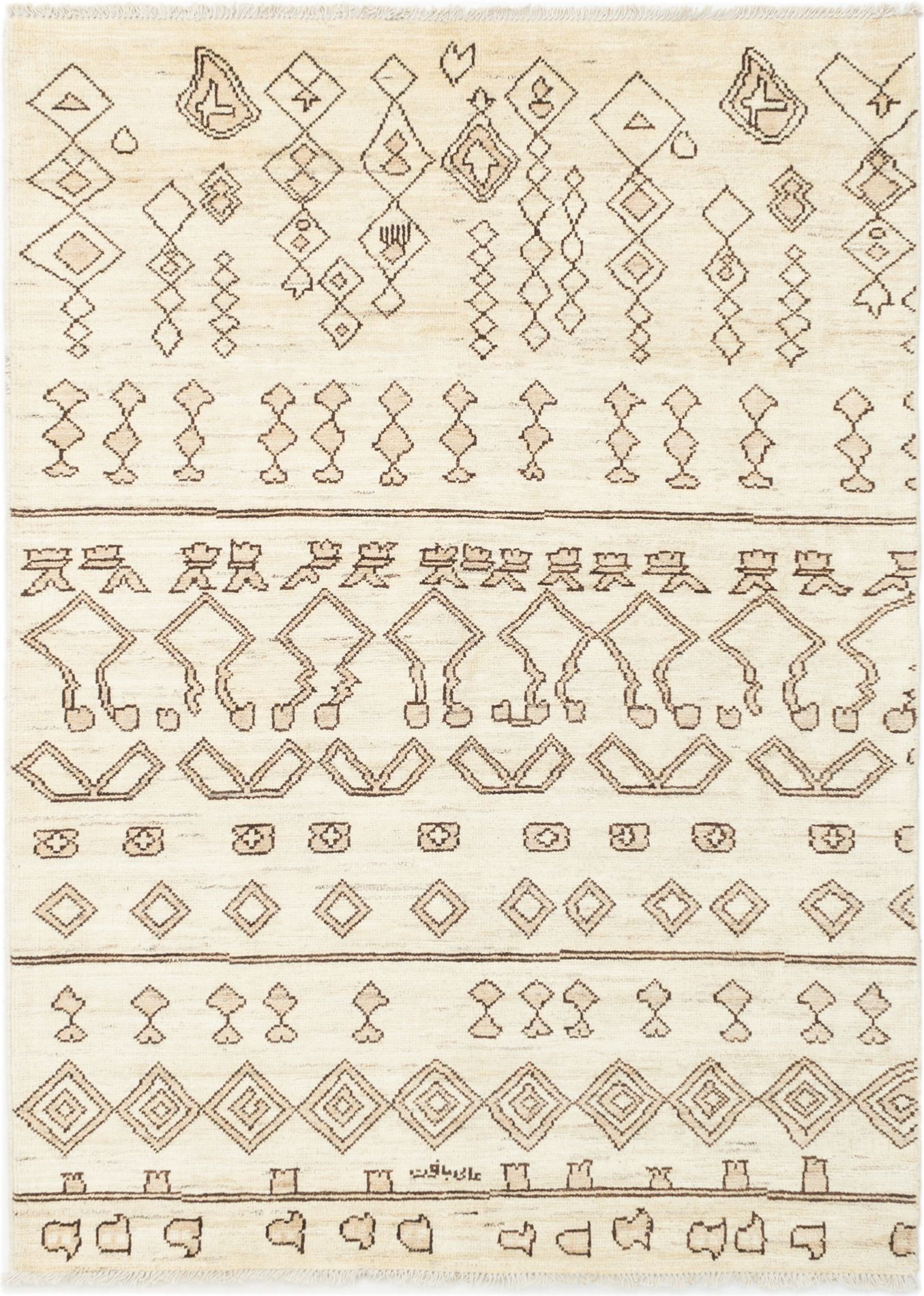 Hand-knotted Shalimar Cream Wool Rug 6'6" x 8'8" Size: 6'6" x 8'8"  
