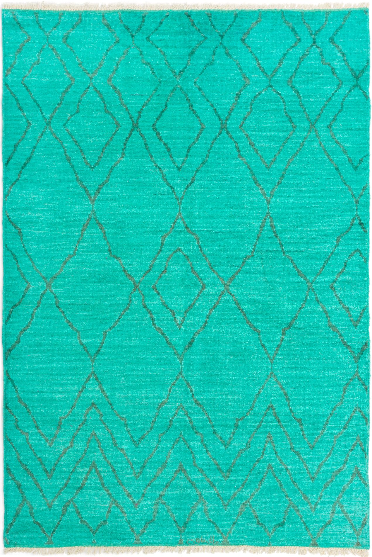Hand-knotted Vibrance Teal Wool Rug 6'2" x 9'0" Size: 6'2" x 9'0"  