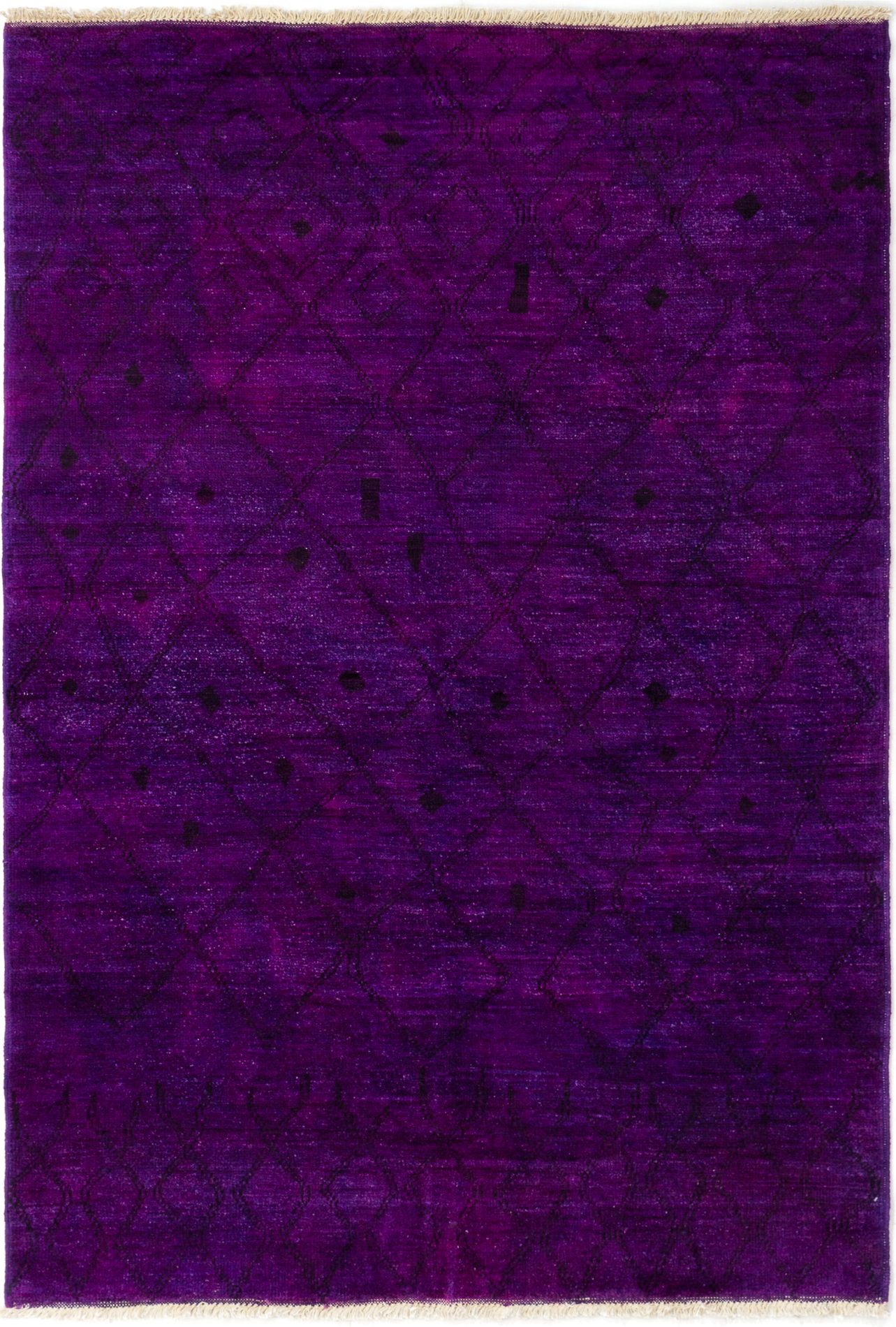 Hand-knotted Vibrance Purple Wool Rug 6'1" x 8'7" Size: 6'1" x 8'7"  