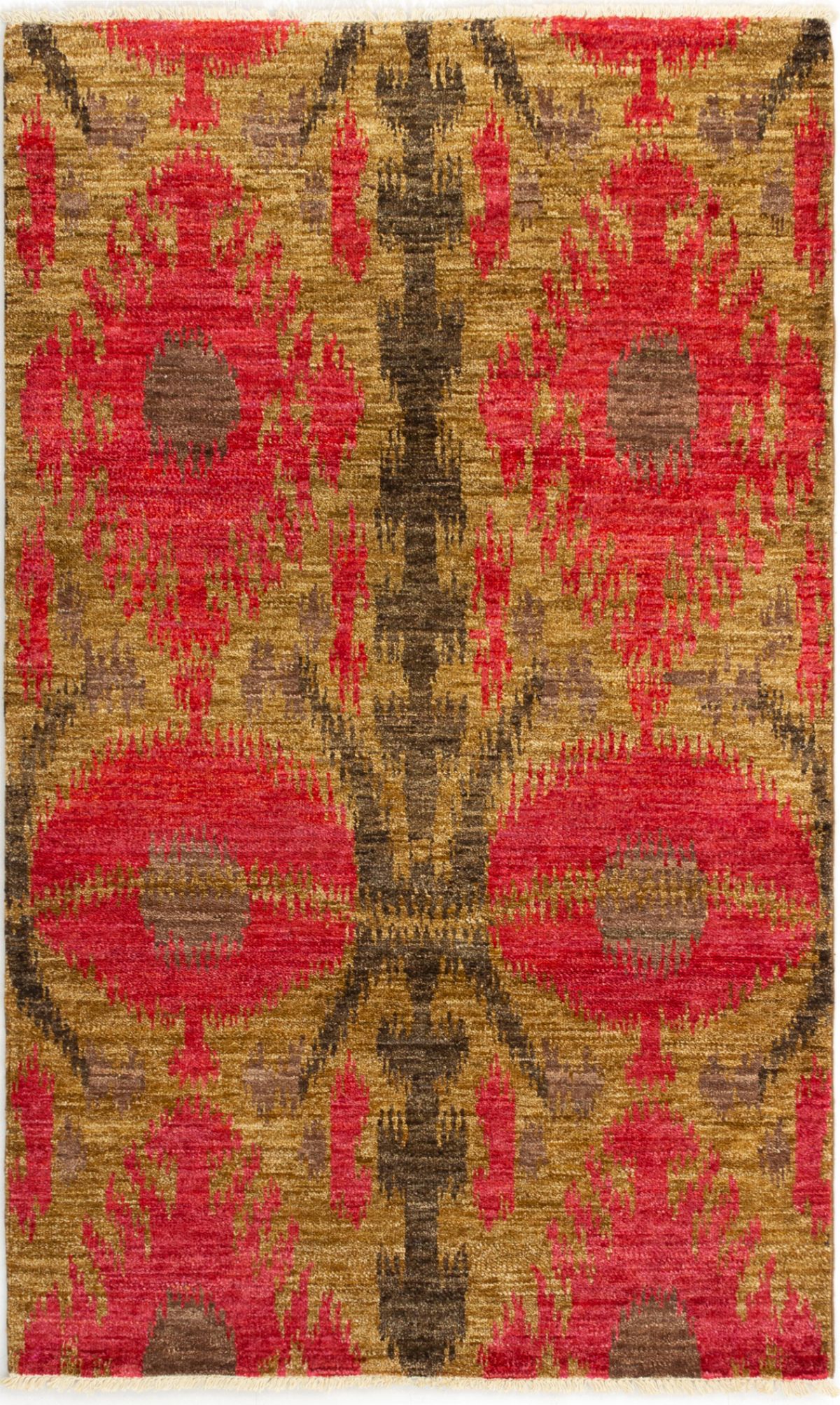 Hand-knotted Shalimar Light Brown, Red Wool Rug 4'7" x 7'6" Size: 4'7" x 7'6"  