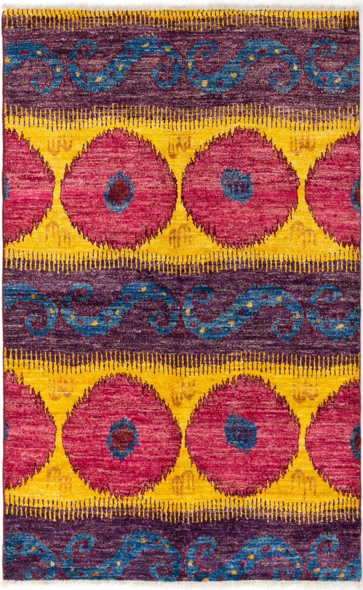 Hand-knotted Shalimar Purple, Red Wool Rug 4'7" x 7'4" Size: 4'7" x 7'4"  