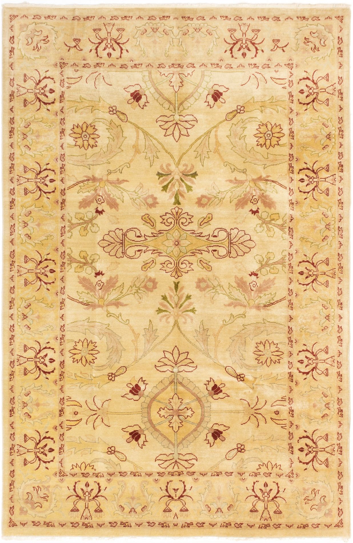 Hand-knotted Keisari Cream Wool Rug 5'10" x 8'10" Size: 5'10" x 8'10"  