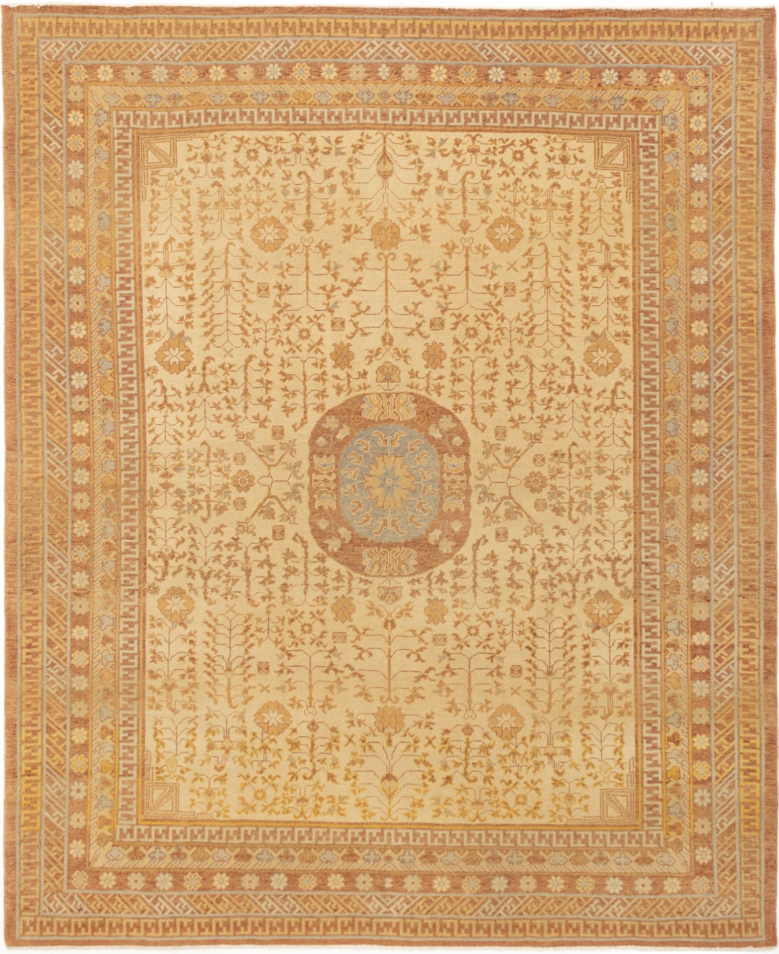 Hand-knotted Keisari Ivory Wool Rug 8'2" x 9'11" Size: 8'2" x 9'11"  