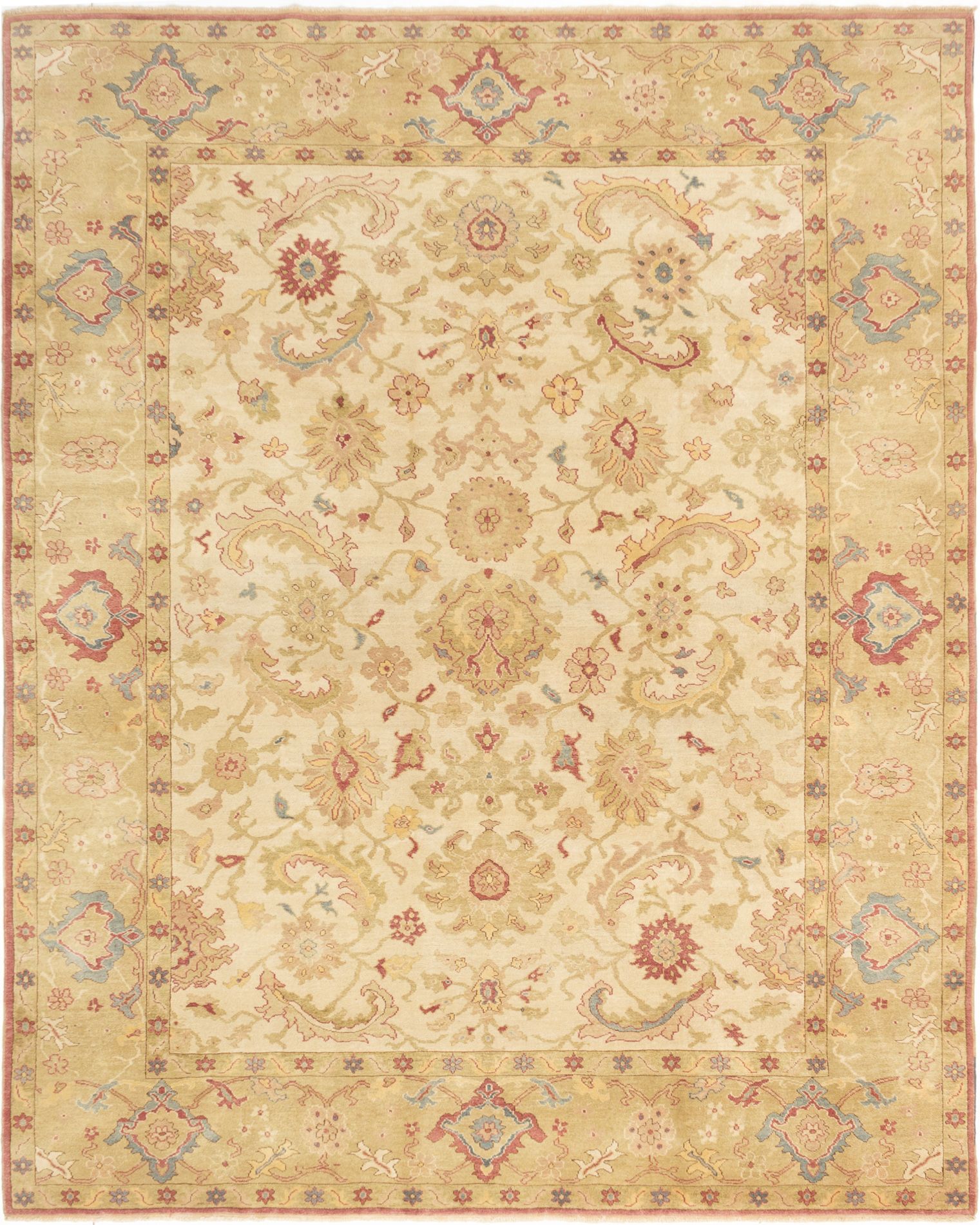 Hand-knotted Keisari Cream Wool Rug 8'2" x 10'3" Size: 8'2" x 10'3"  