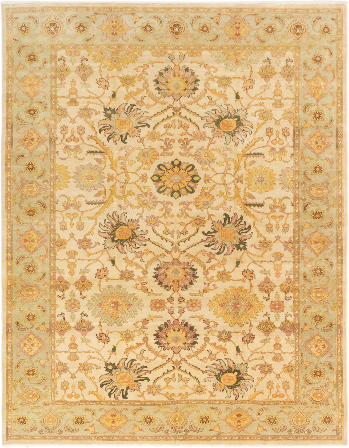 Hand-knotted Keisari Cream Wool Rug 8'0" x 10'2" Size: 8'0" x 10'2"  