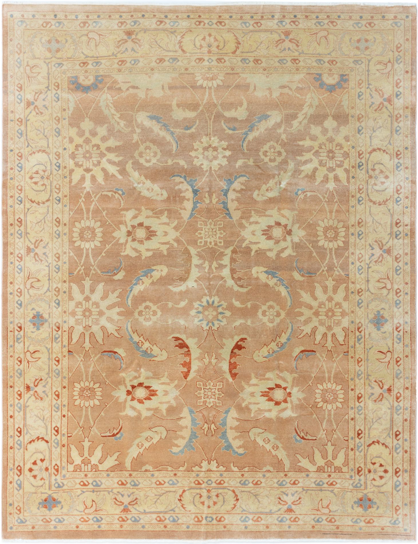 Hand-knotted Anatolian Authentic Tan Wool Rug 7'9" x 10'2" Size: 7'9" x 10'2"  