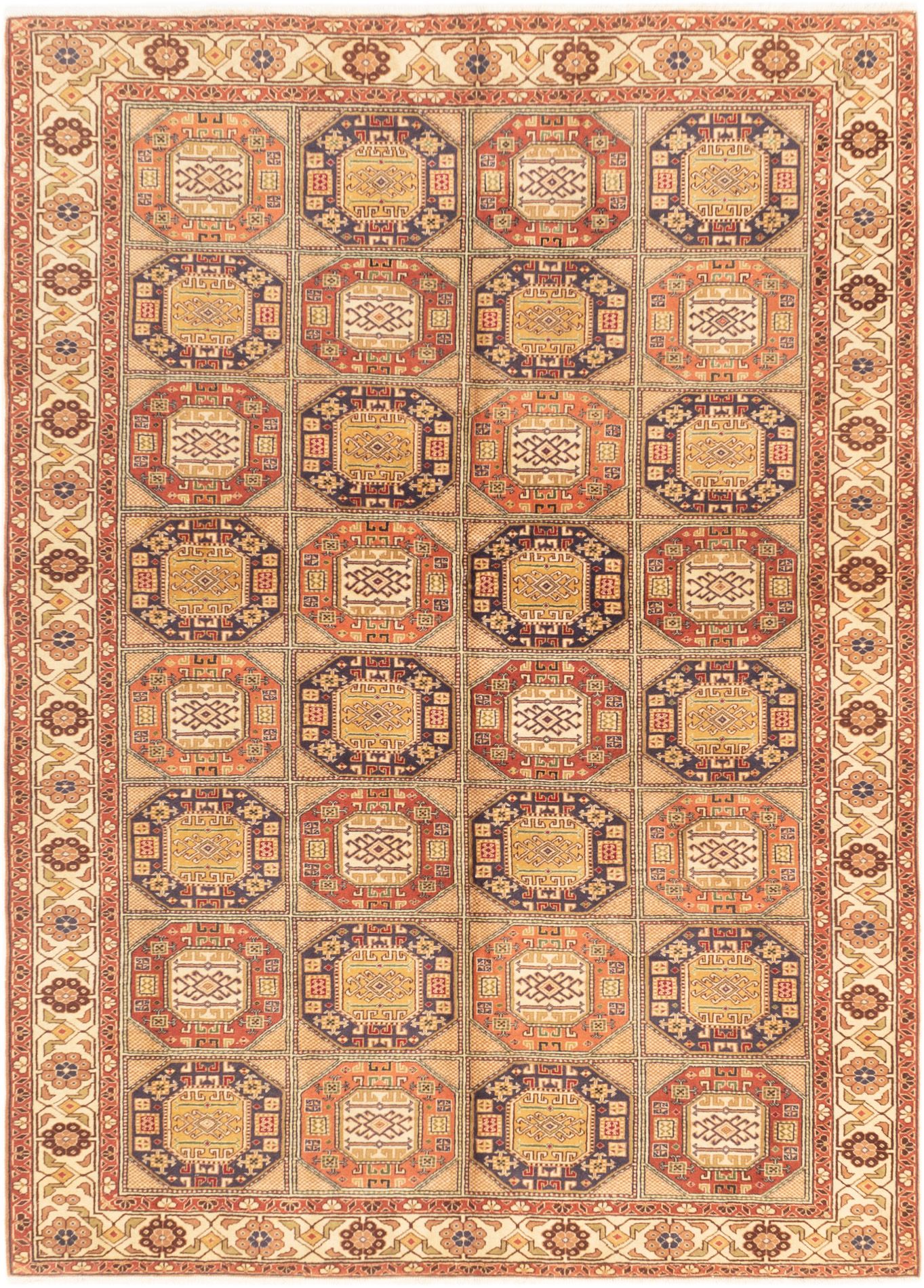 Hand-knotted Keisari Copper Wool Rug 6'7" x 9'1" Size: 6'7" x 9'1"  