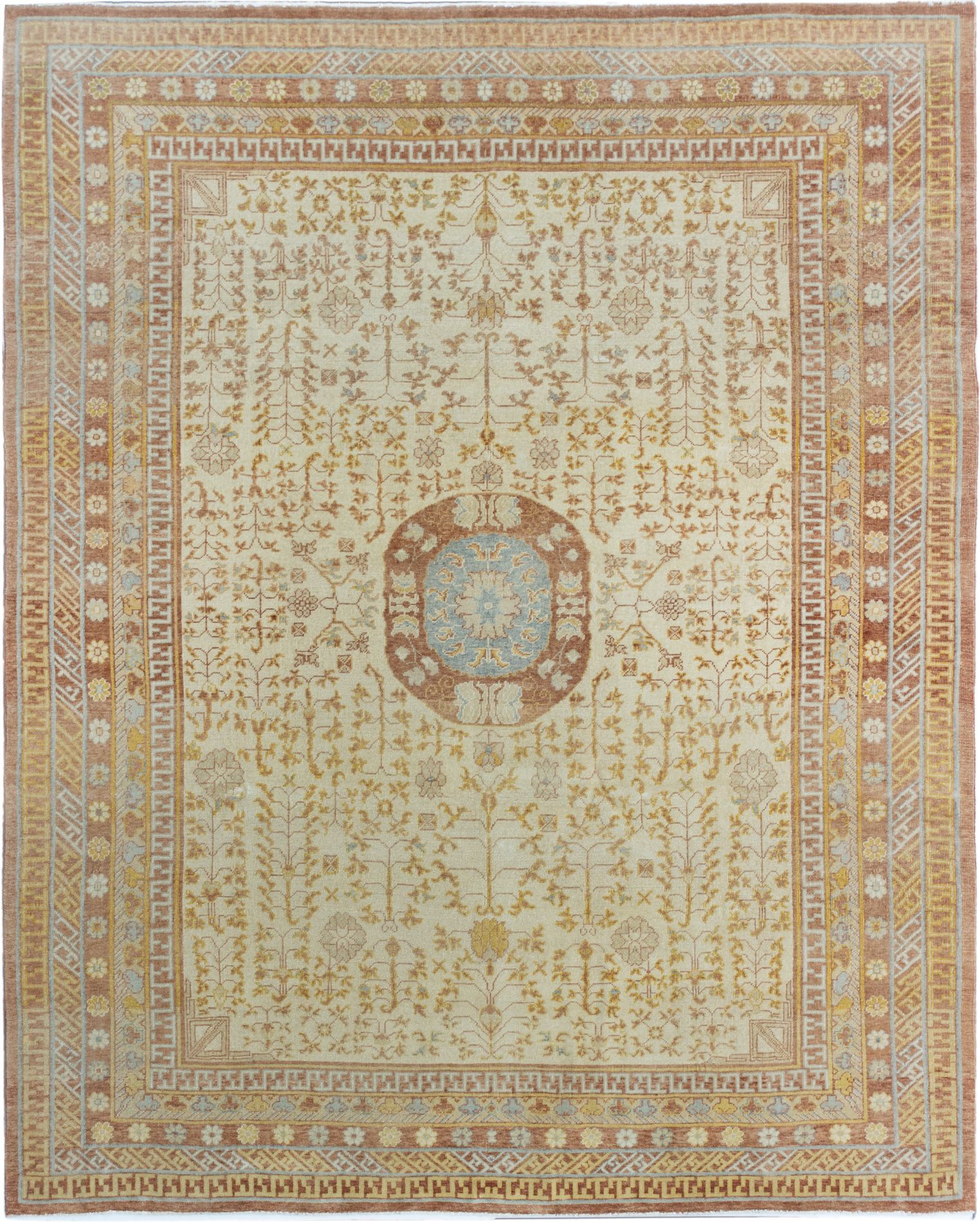 Hand-knotted Keisari Beige Wool Rug 8'0" x 10'0" Size: 8'0" x 10'0"  
