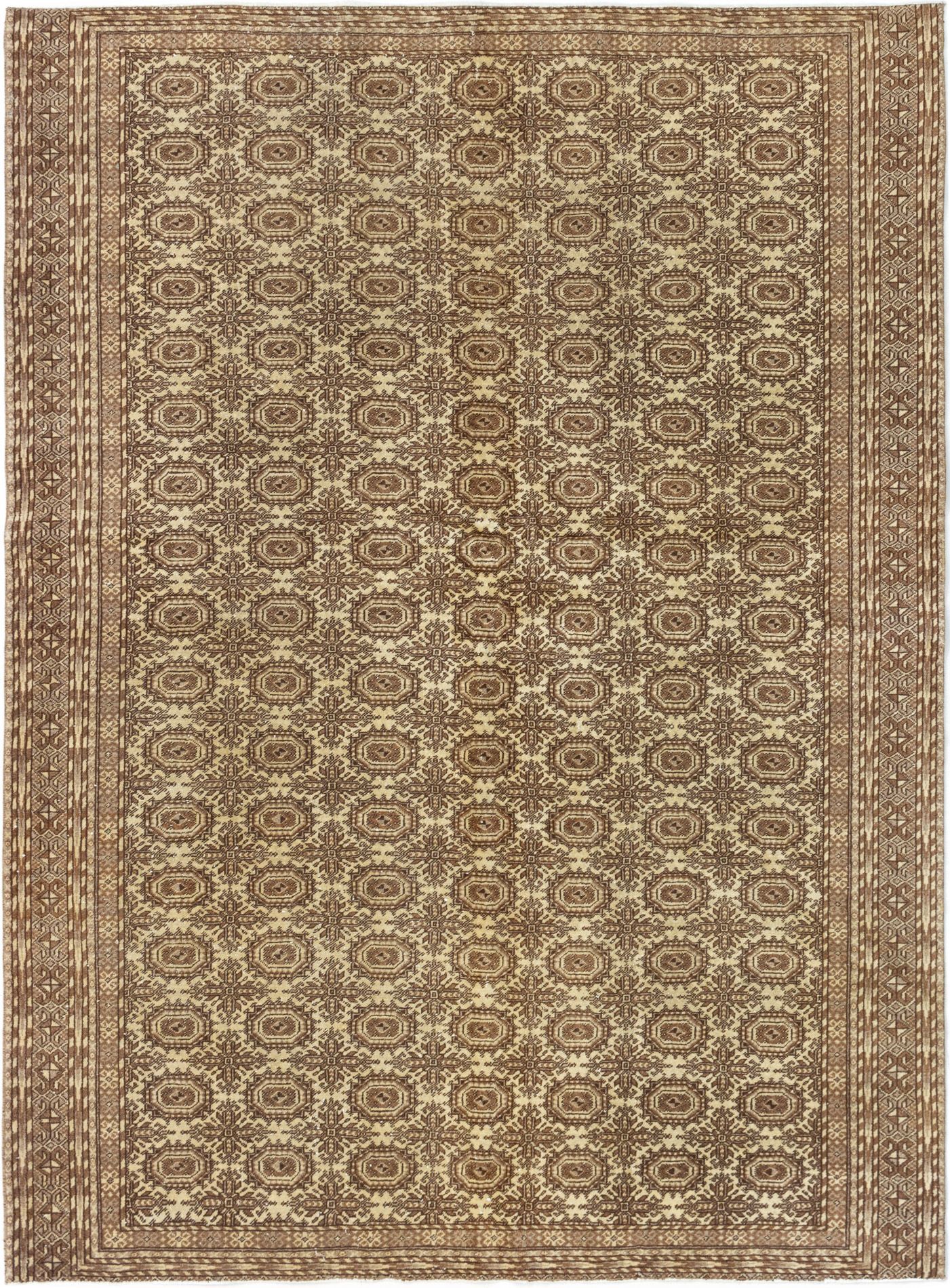 Hand-knotted Keisari Vintage Brown Wool Rug 6'3" x 8'6" Size: 6'3" x 8'6"  