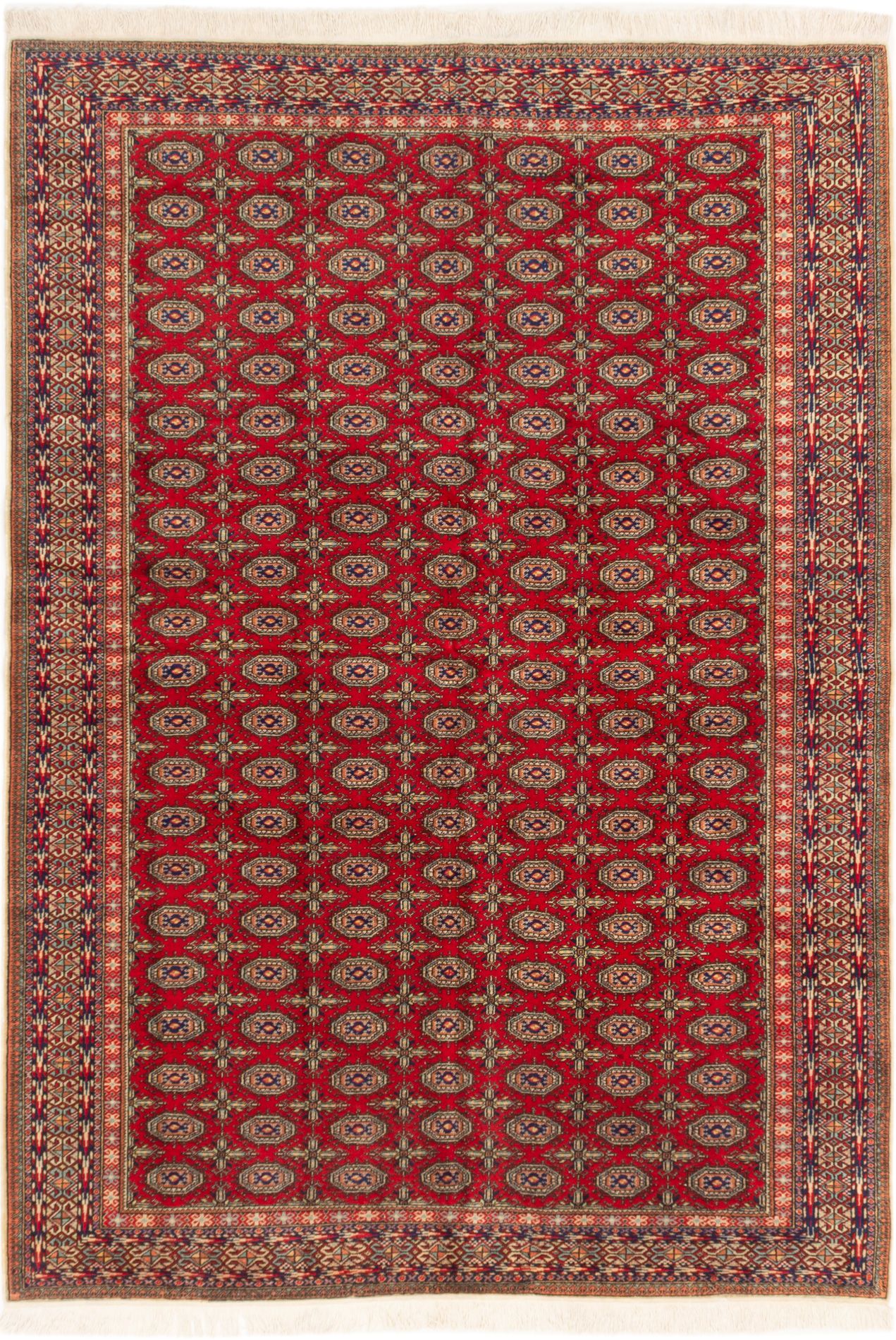 Hand-knotted Keisari Dark Red Wool Rug 6'8" x 9'5" Size: 6'8" x 9'5"  