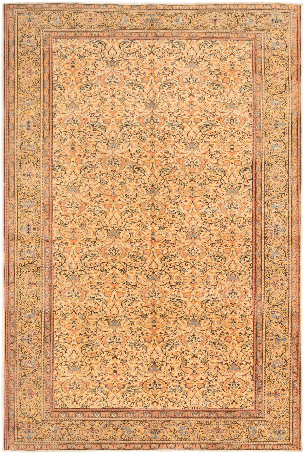 Hand-knotted Keisari Vintage Cream Wool Rug 6'5" x 9'5"  Size: 6'5" x 9'5"  