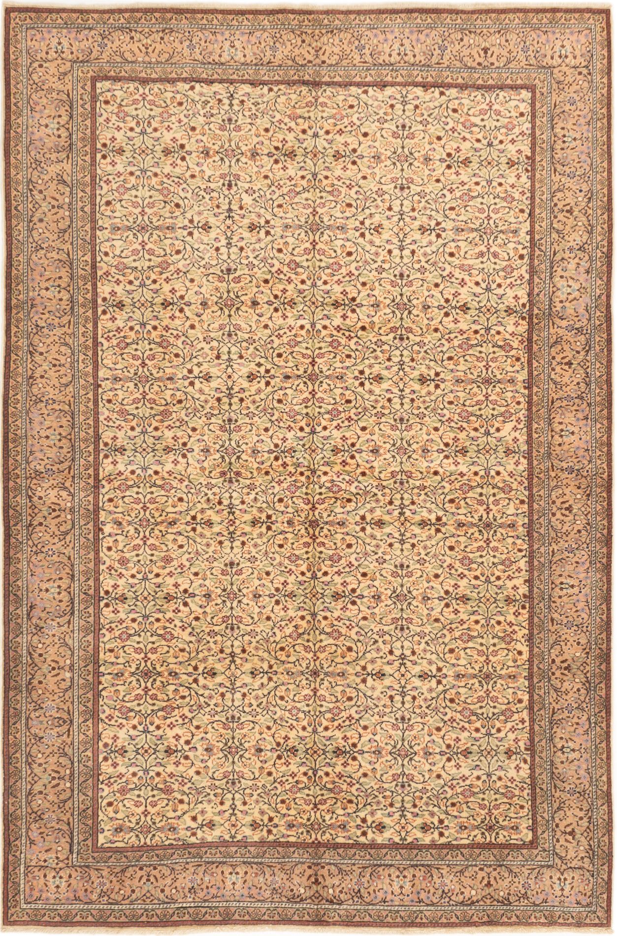 Hand-knotted Keisari Ivory Wool Rug 6'6" x 9'7" Size: 6'6" x 9'7"  