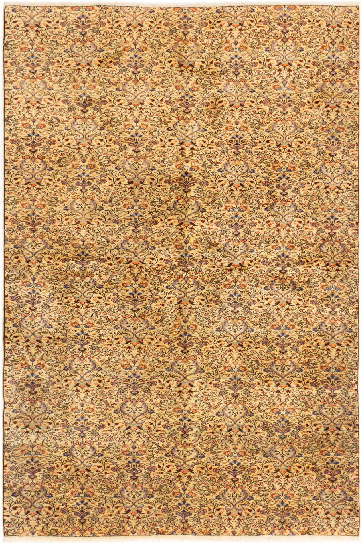 Hand-knotted Keisari Cream Wool Rug 6'7" x 9'9" Size: 6'7" x 9'9"  