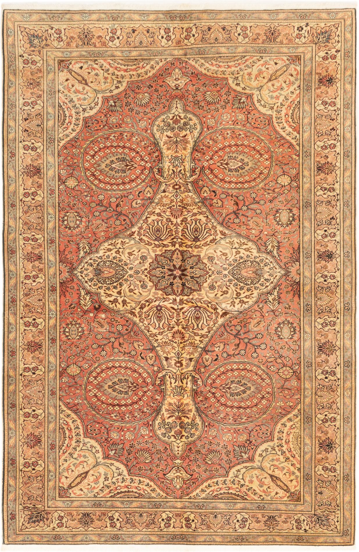 Hand-knotted Anatolian Copper Wool Rug 6'7" x 9'11" Size: 6'7" x 9'11"  