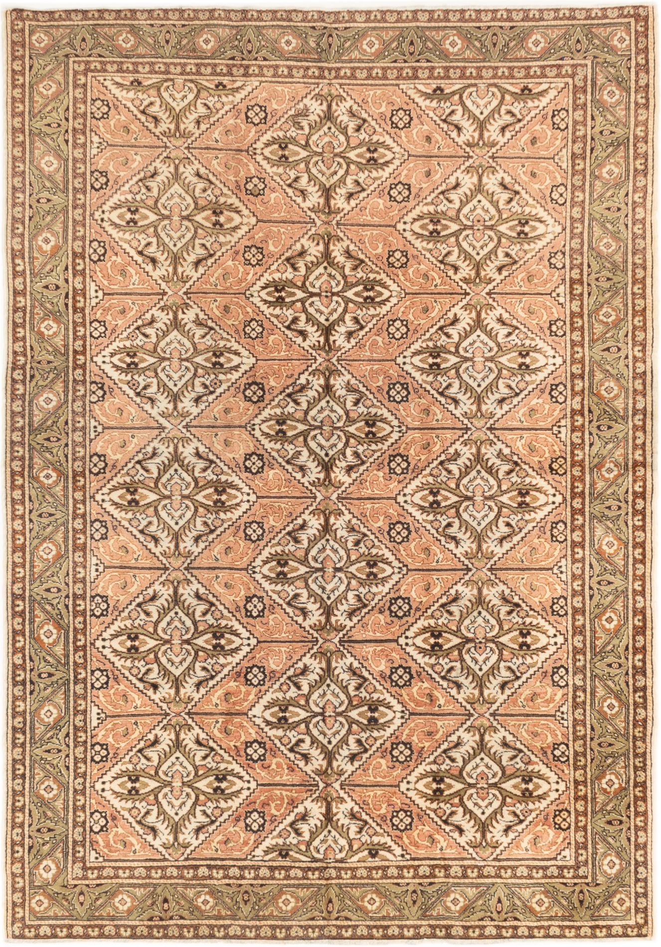 Hand-knotted Keisari Vintage Copper Wool Rug 6'7" x 9'5" Size: 6'7" x 9'5"  