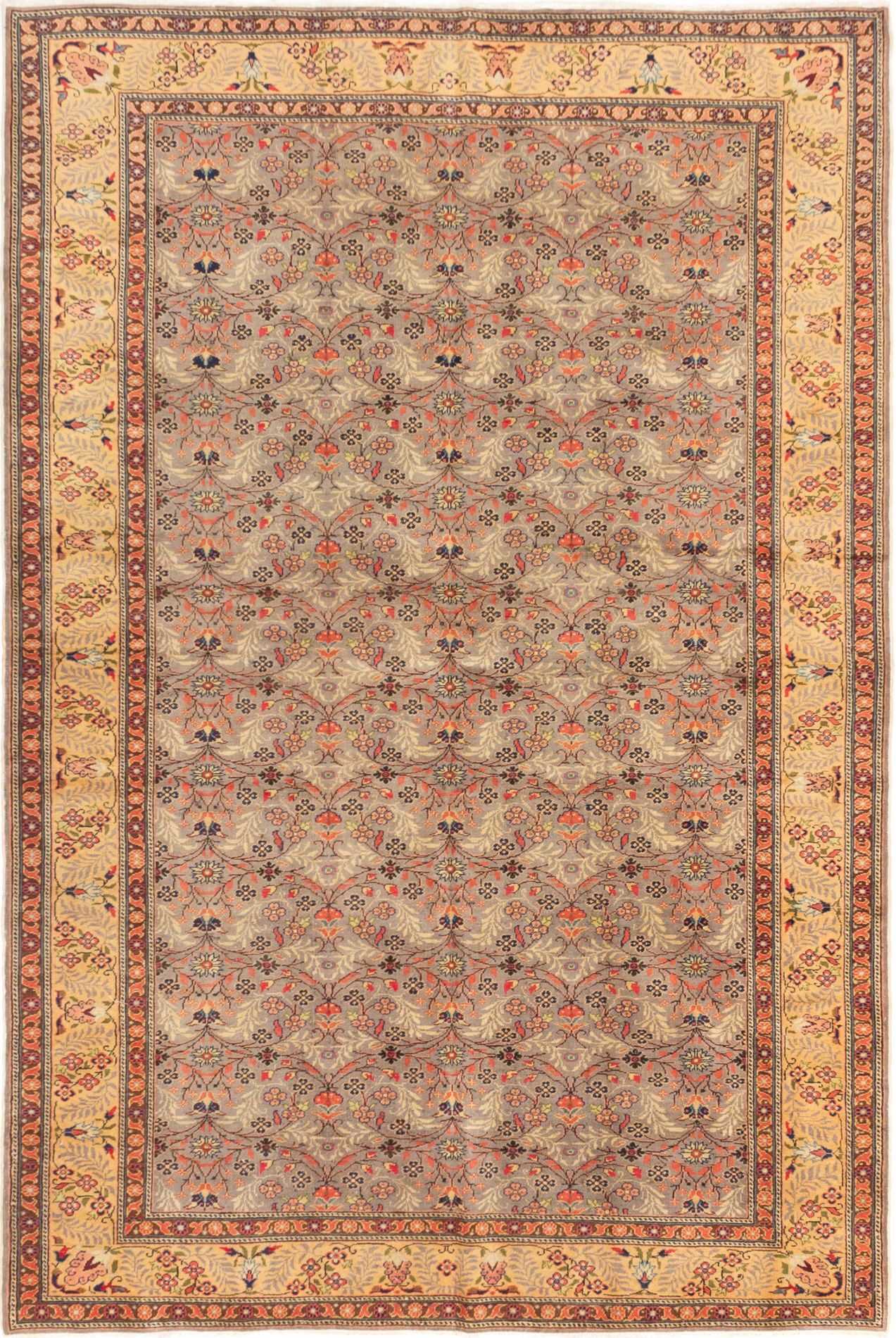 Hand-knotted Keisari Grey Wool Rug 6'8" x 9'9" Size: 6'8" x 9'9"  