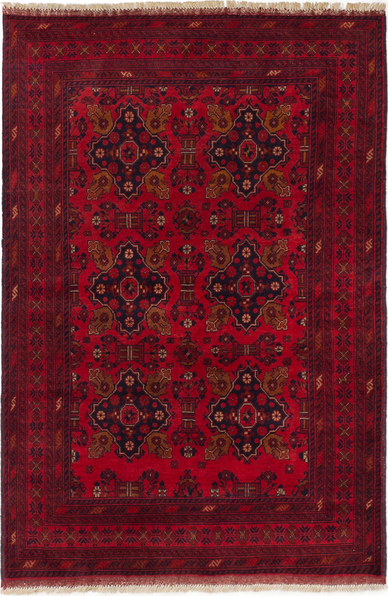 Hand-knotted Finest Khal Mohammadi Red Wool Rug 4'5" x 6'6"  Size: 4'5" x 6'6"  