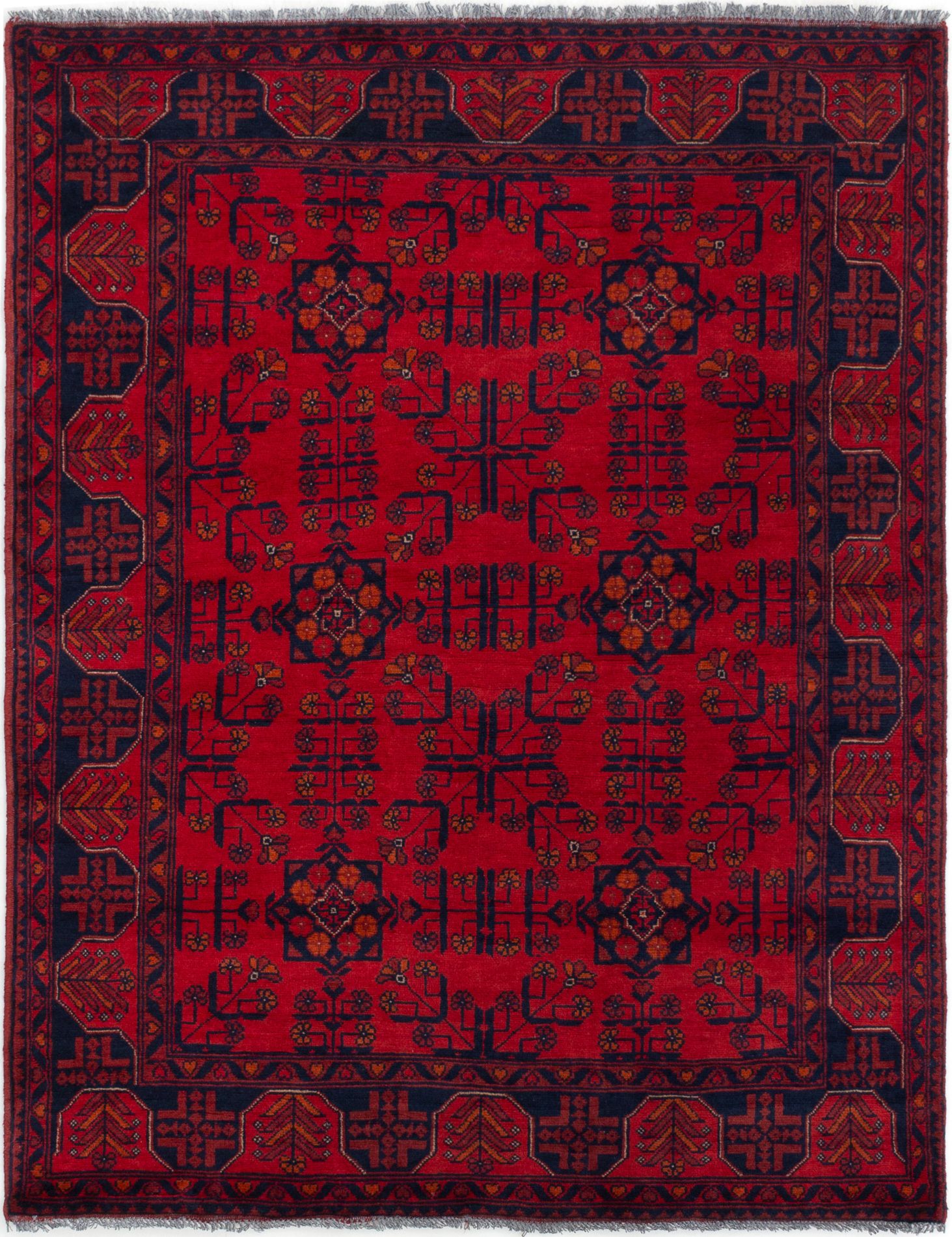 Hand-knotted Finest Khal Mohammadi Red Wool Rug 5'0" x 6'5" (14) Size: 5'0" x 6'5"  