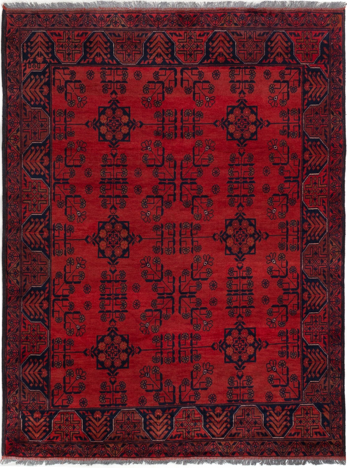 Hand-knotted Finest Khal Mohammadi Red Wool Rug 4'10" x 6'3"  Size: 4'10" x 6'3"  