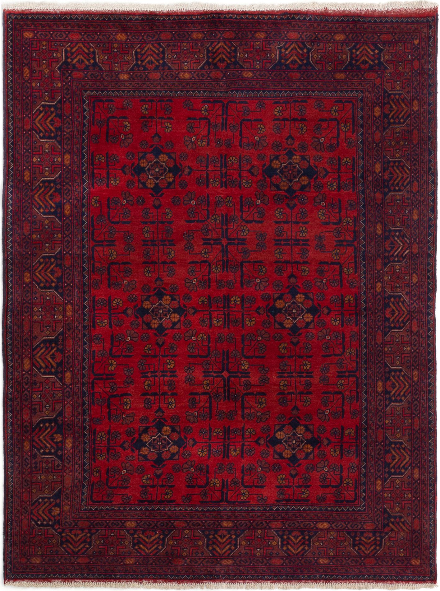 Hand-knotted Finest Khal Mohammadi Red Wool Rug 4'11" x 6'6"  Size: 4'11" x 6'6"  