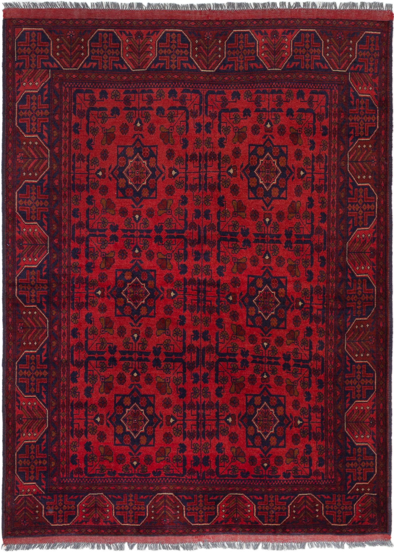 Hand-knotted Finest Khal Mohammadi Red Wool Rug 5'0" x 6'9"  Size: 5'0" x 6'9"  