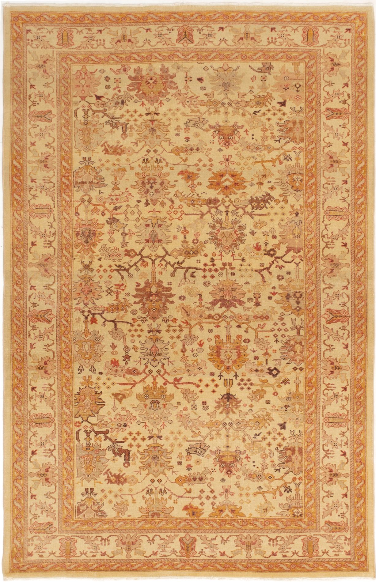 Hand-knotted Keisari Cream Wool Rug 5'10" x 8'10"  Size: 5'10" x 8'10"  