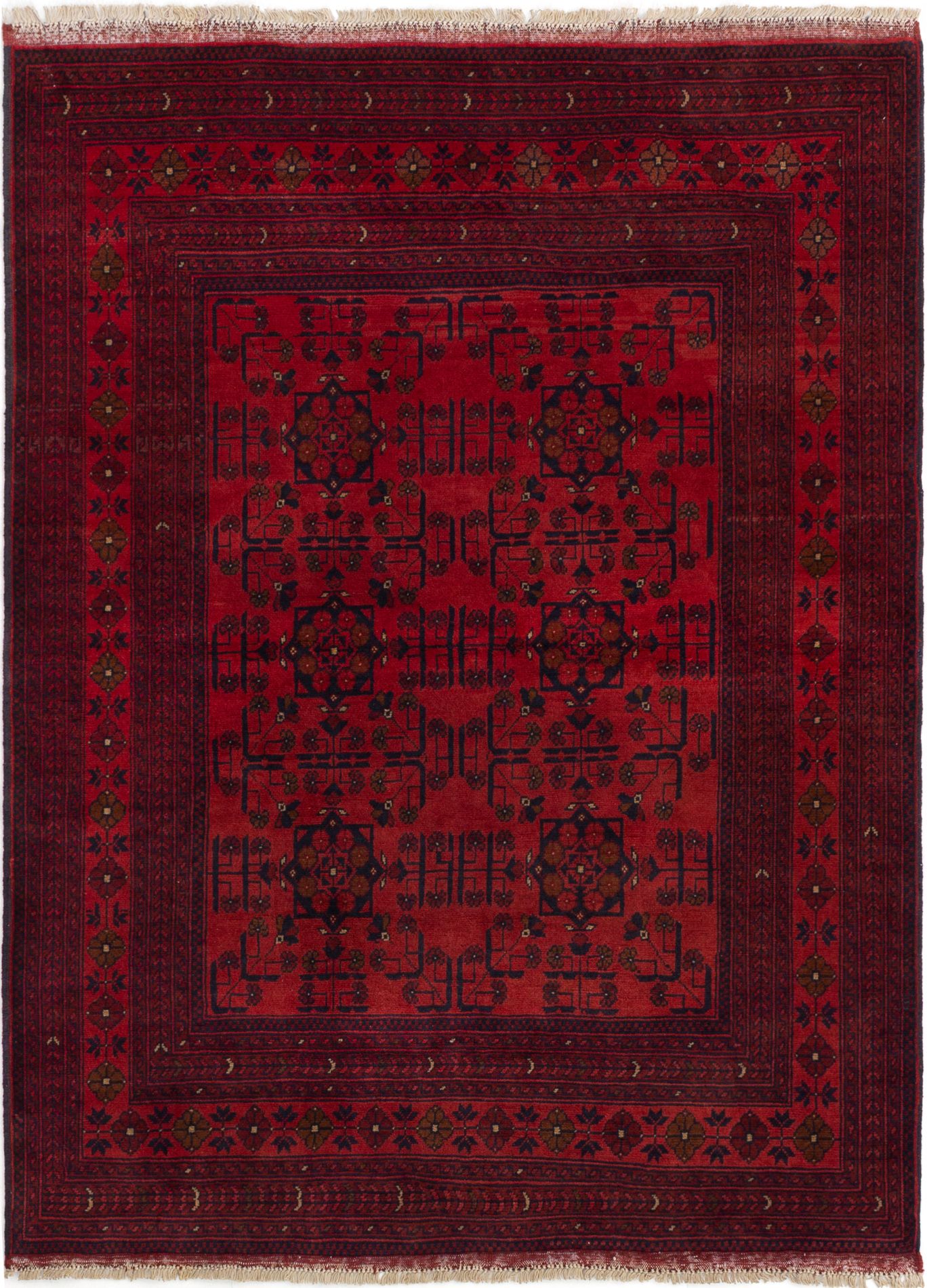 Hand-knotted Finest Khal Mohammadi Red Wool Rug 4'11" x 6'6" (16) Size: 4'11" x 6'6"  